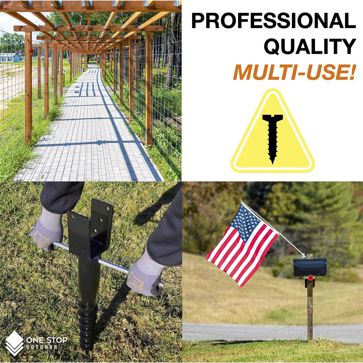 United Premium No Dig Ground Anchor U-Model Screw in Post Stake - Inhomebuy