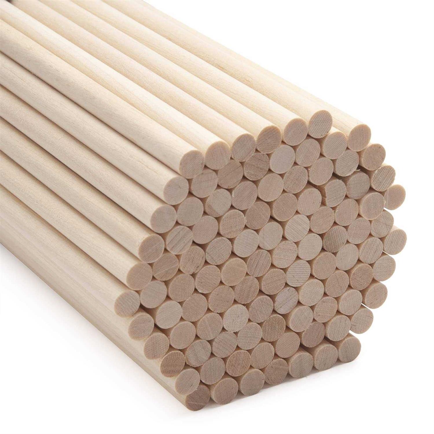 Wooden Dowel Dods Wood Dowels 12 Round Wooden Sticks For Crafts, Macrame Dowel, Unfinished Hardwood Sticks For Arts And Diyers - Inhomebuy