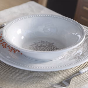 Melamine Deep Plate Harmony �?Coral, 6 Pcs - Inhomebuy
