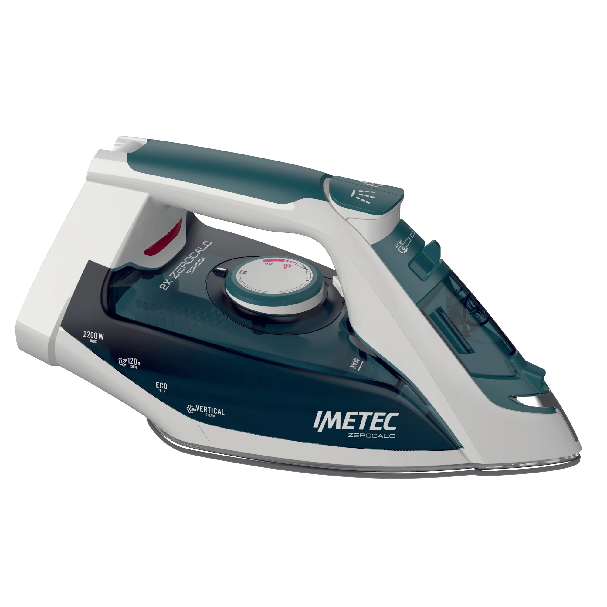 Imetec Steam Iron, 2X Zero Calc Z1 2500 , 2200W, 120G, S/S SOLEPLATE - Inhomebuy