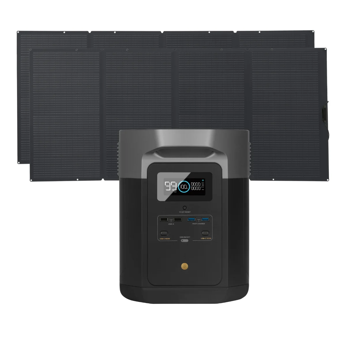 EcoFlow Package - DELTA Max 1600 Portable Power Station (1612Wh) and 2 x Portable Solar Panel (400W) - Inhomebuy