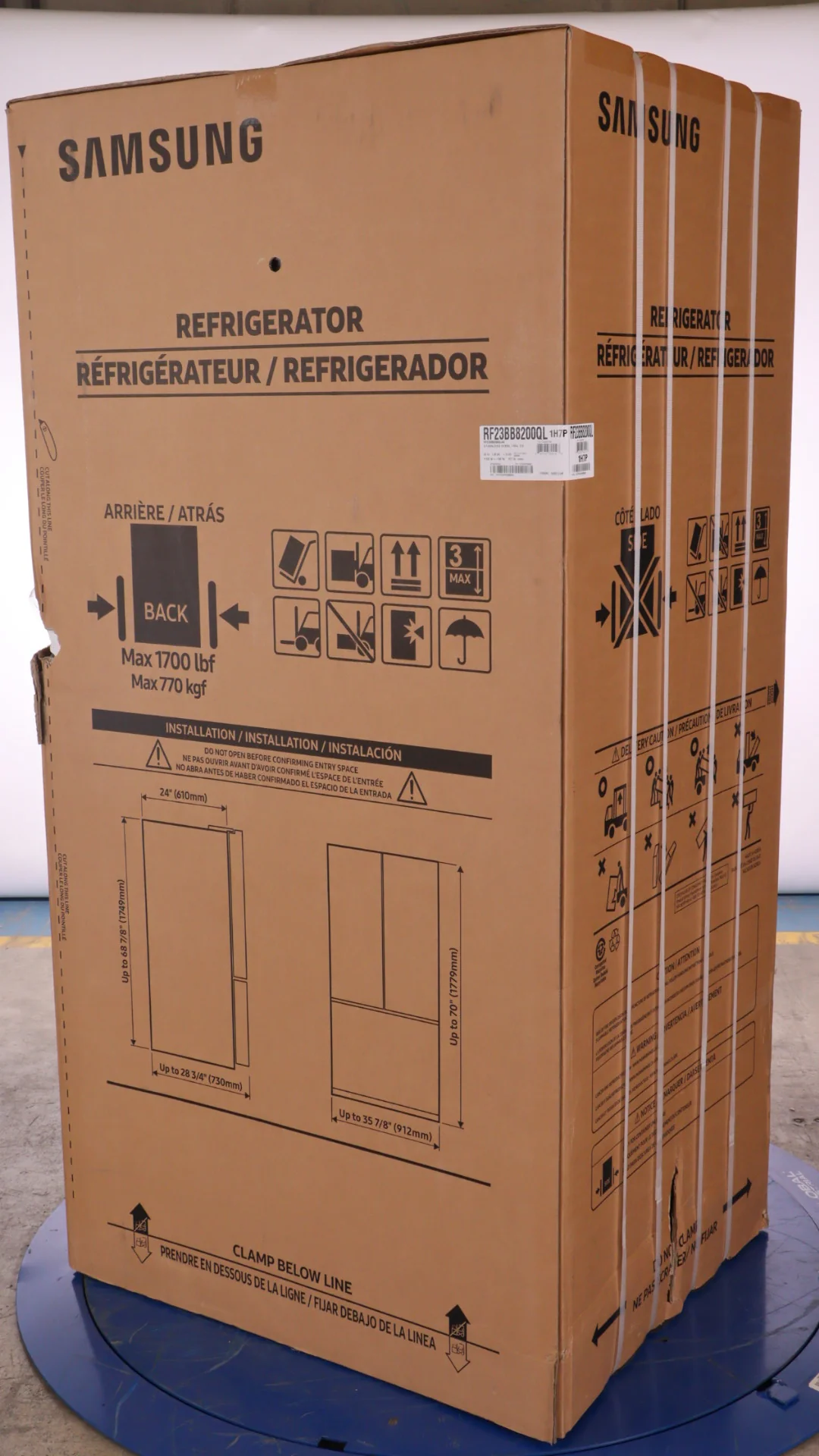 SAMSUNG BESPOKE 36 IN. 22.9 CU. FT. STAINLESS STEEL 4 DOOR FRENCH DOOR COUNTER DEPTH REFRIGERATOR WI - Inhomebuy