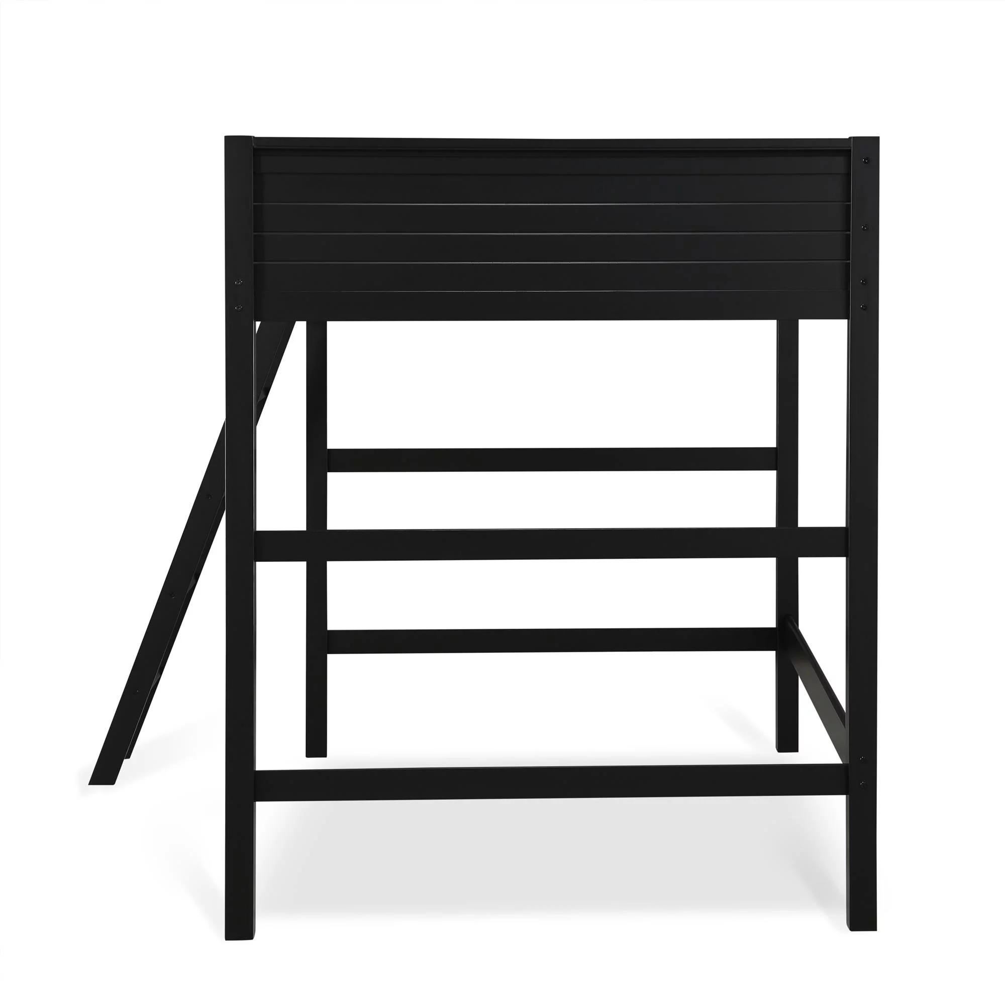 Your Zone Kiarah Full Size Loft Bed with Ladder, Black - Inhomebuy