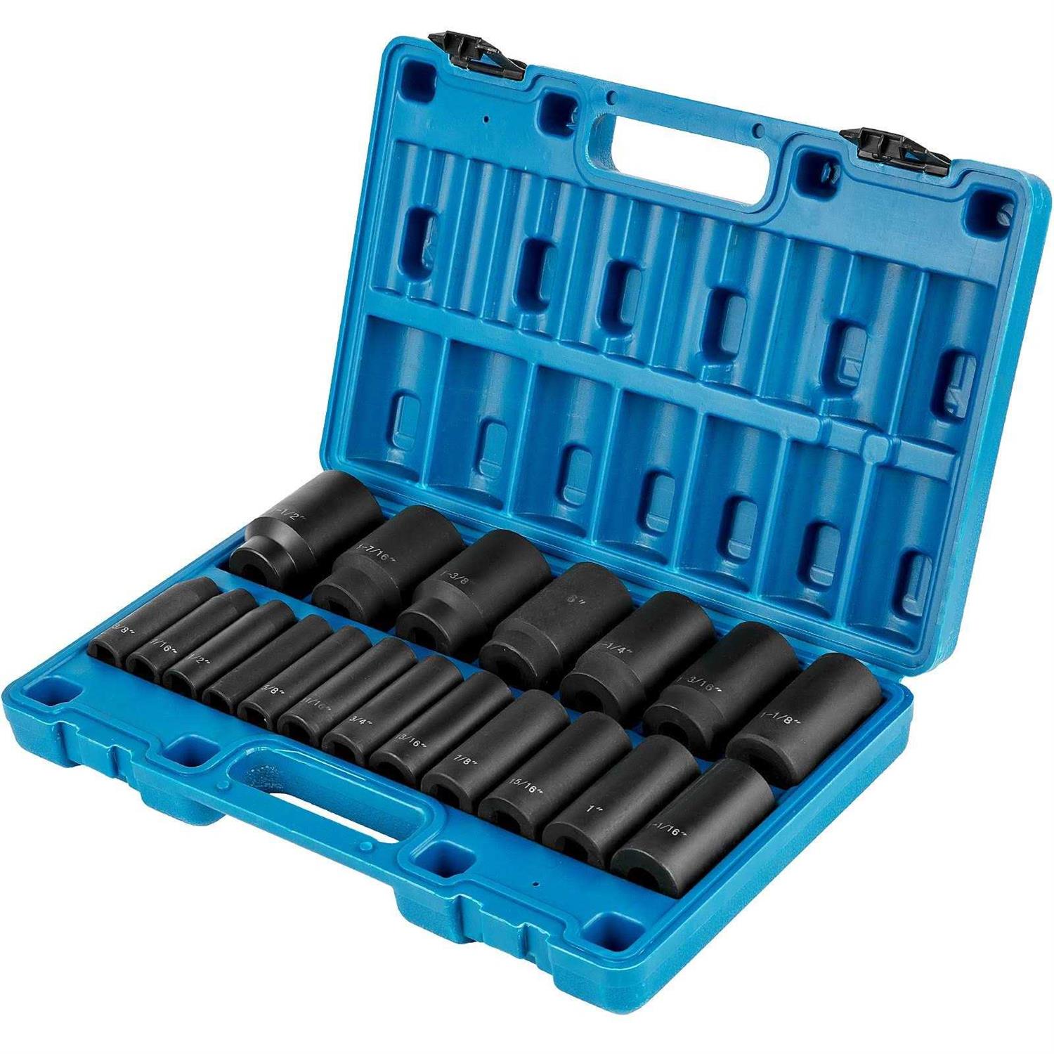 VEVOR Impact Socket Set 1/2 Inches 19 Piece Impact Sockets - Inhomebuy