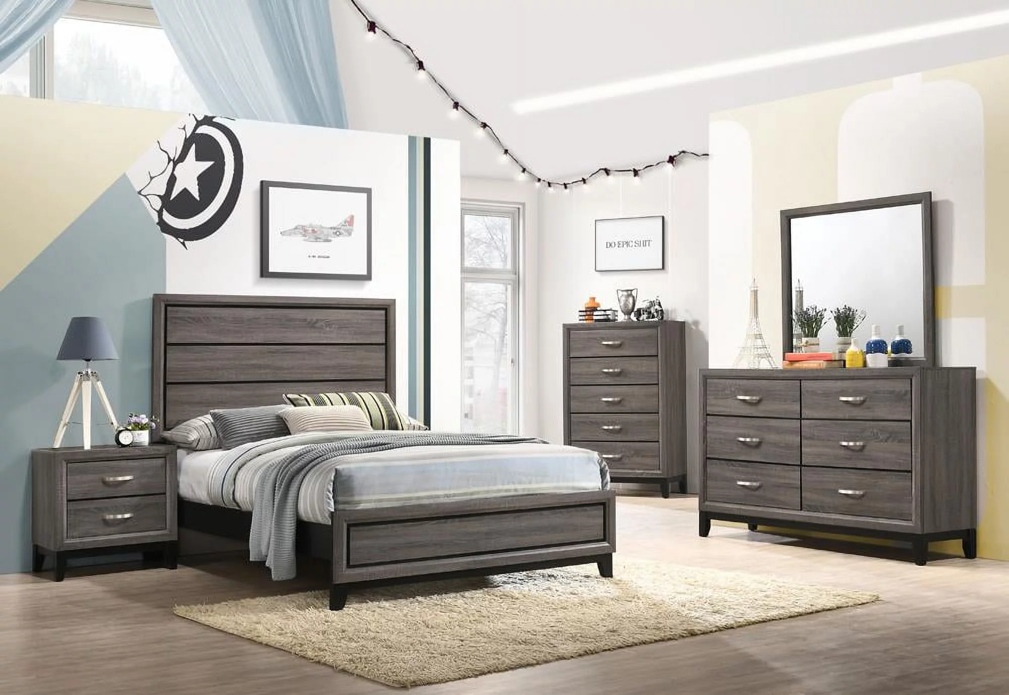 Watson 4-piece Full Panel Bedroom Set Grey Oak - Inhomebuy