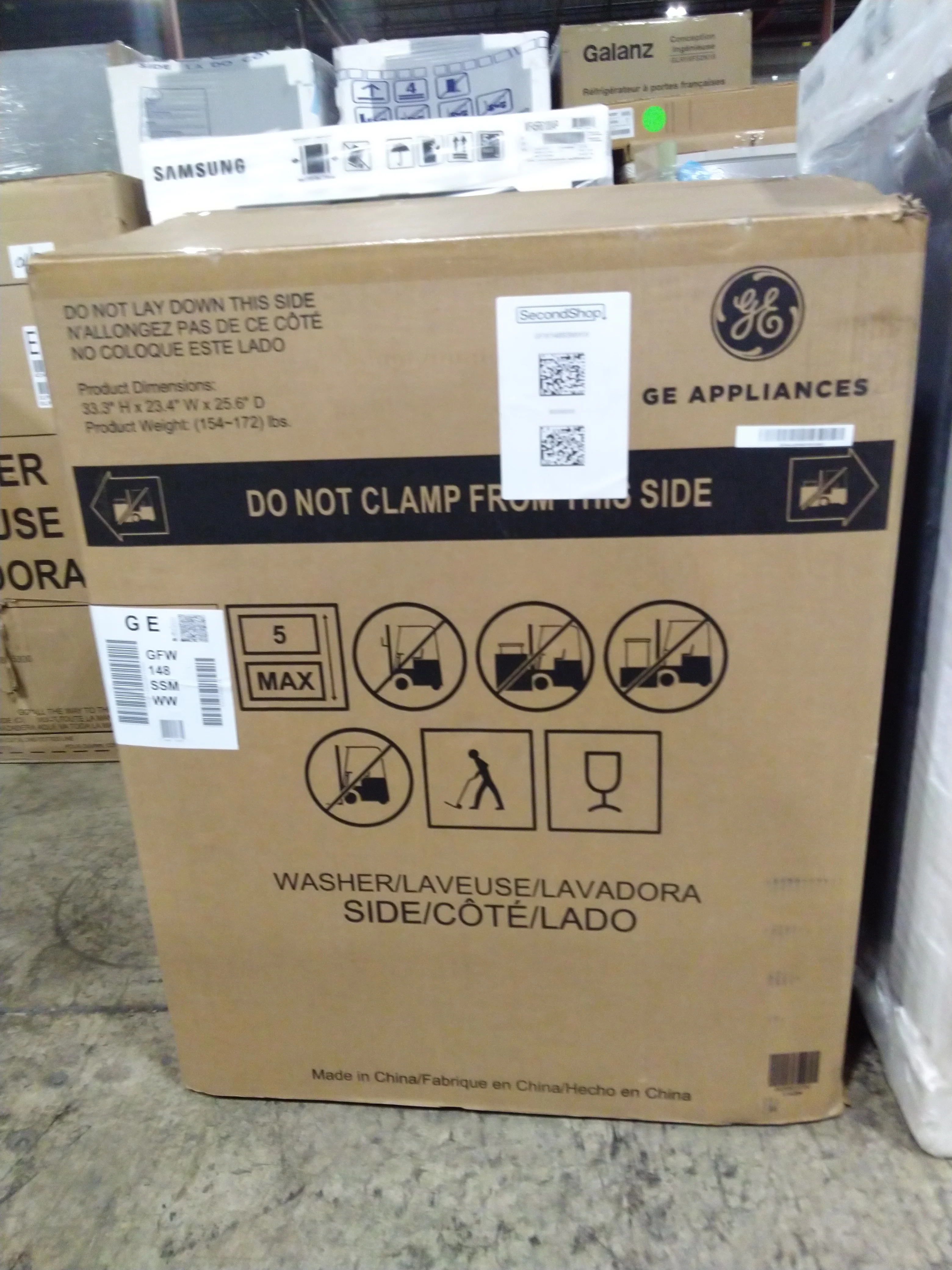 GE 24 IN. 2.8 CU. FT. (IEC) WHITE FRONT LOAD WASHER WITH STEAM - GFW148SSMWW - Inhomebuy