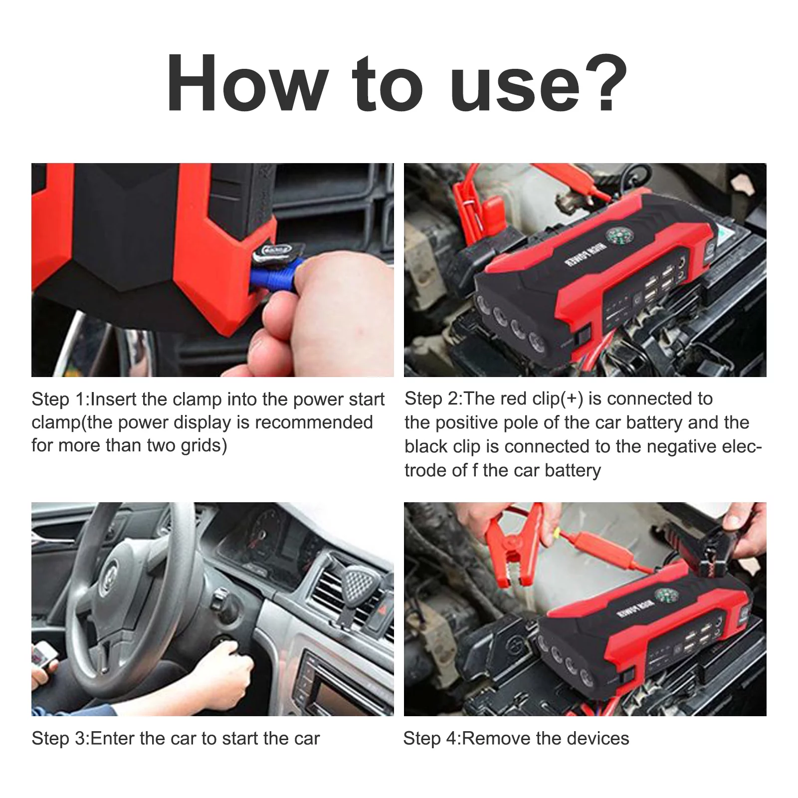 Multi-functional Car Battery Jump Starter 99800mAh Portable Charger Power Bank for Cell Phone, 4 USB Ports, LED Flashlight, Emergency 12V Auto Jump Starter Power Pack USA - Inhomebuy