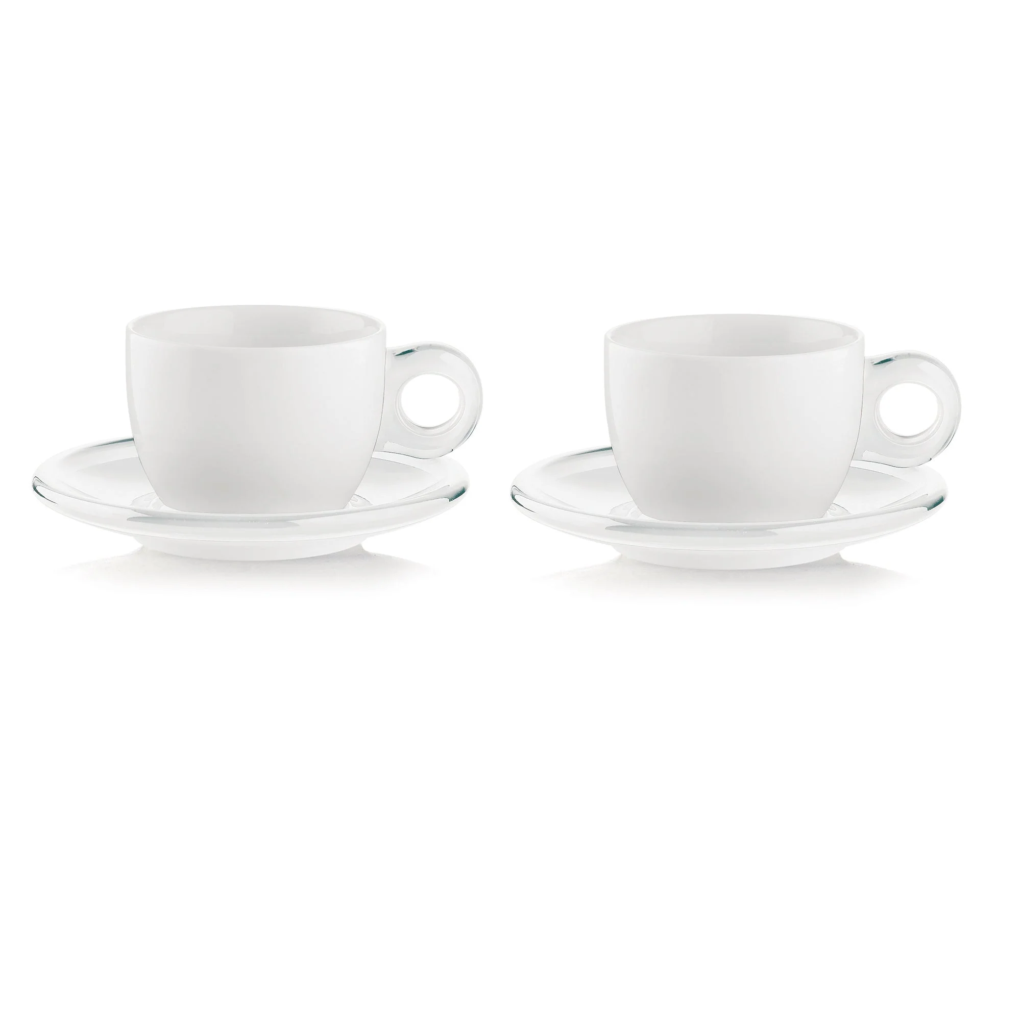 Set of 2 Cappuccino Cups With Saucers Sky Grey - Inhomebuy