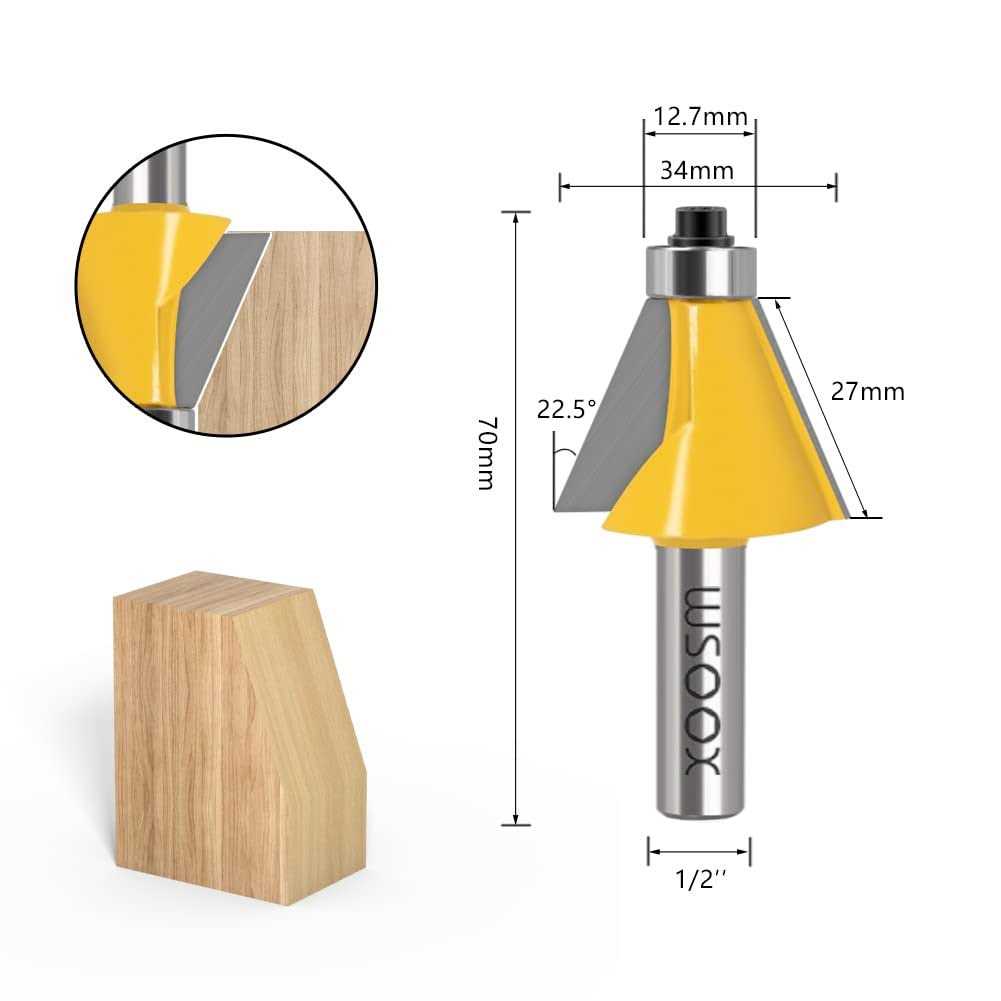WSOOX 5PCS Chamfer Router bits Shank Bevel Edge Forming Router bits - Inhomebuy