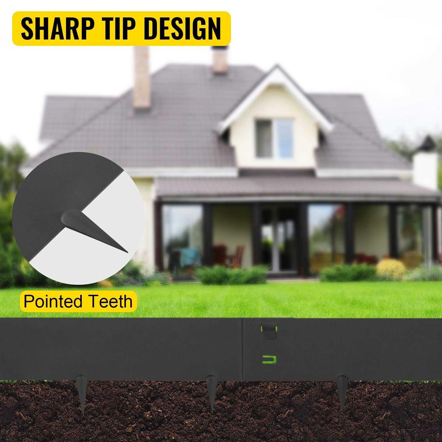 VEVOR Steel Lawn Edging 5pcs Garden Metal Landscape Edging Border - Inhomebuy