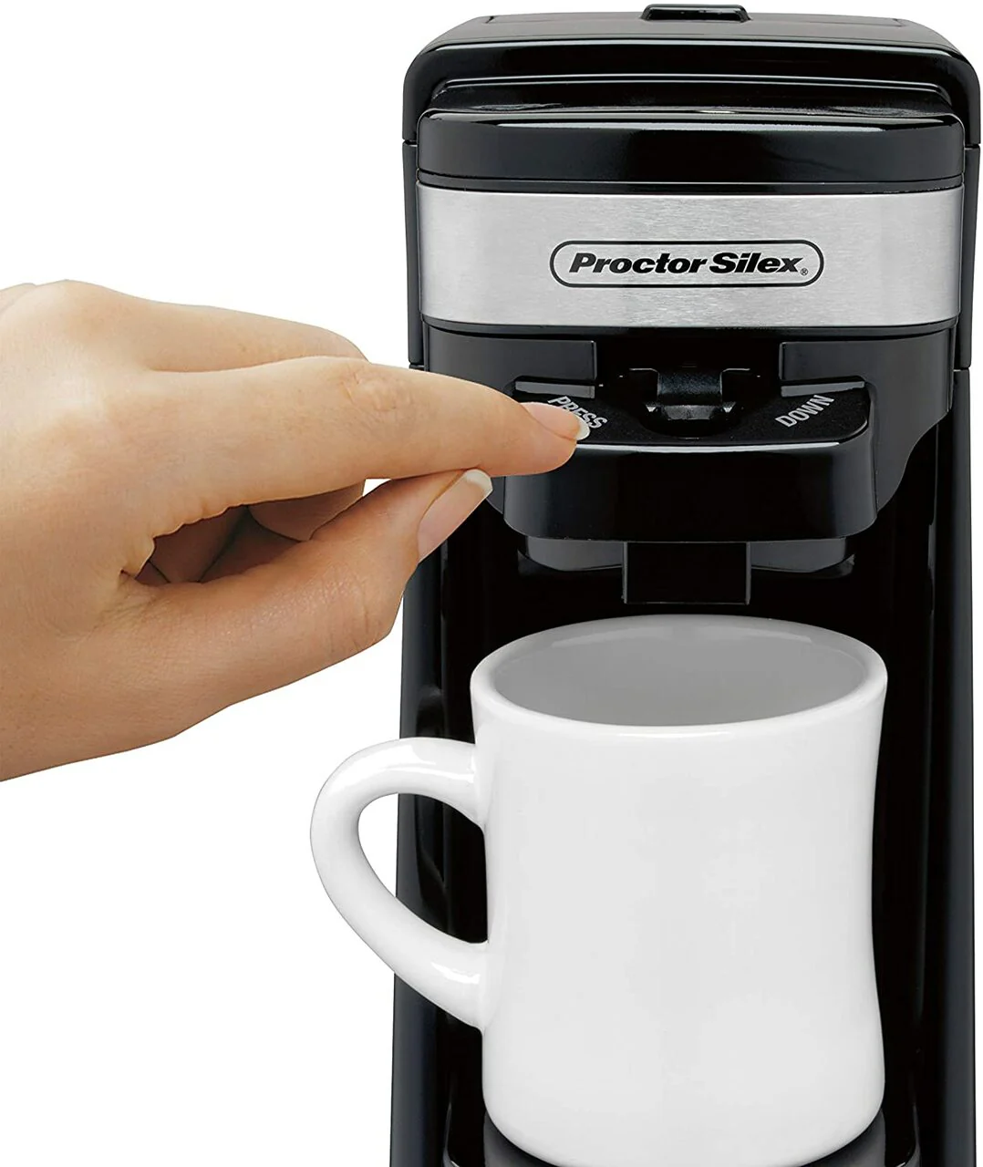Proctor-Silex Single Serve Coffee Maker: 14oz, black | 49969C - Inhomebuy