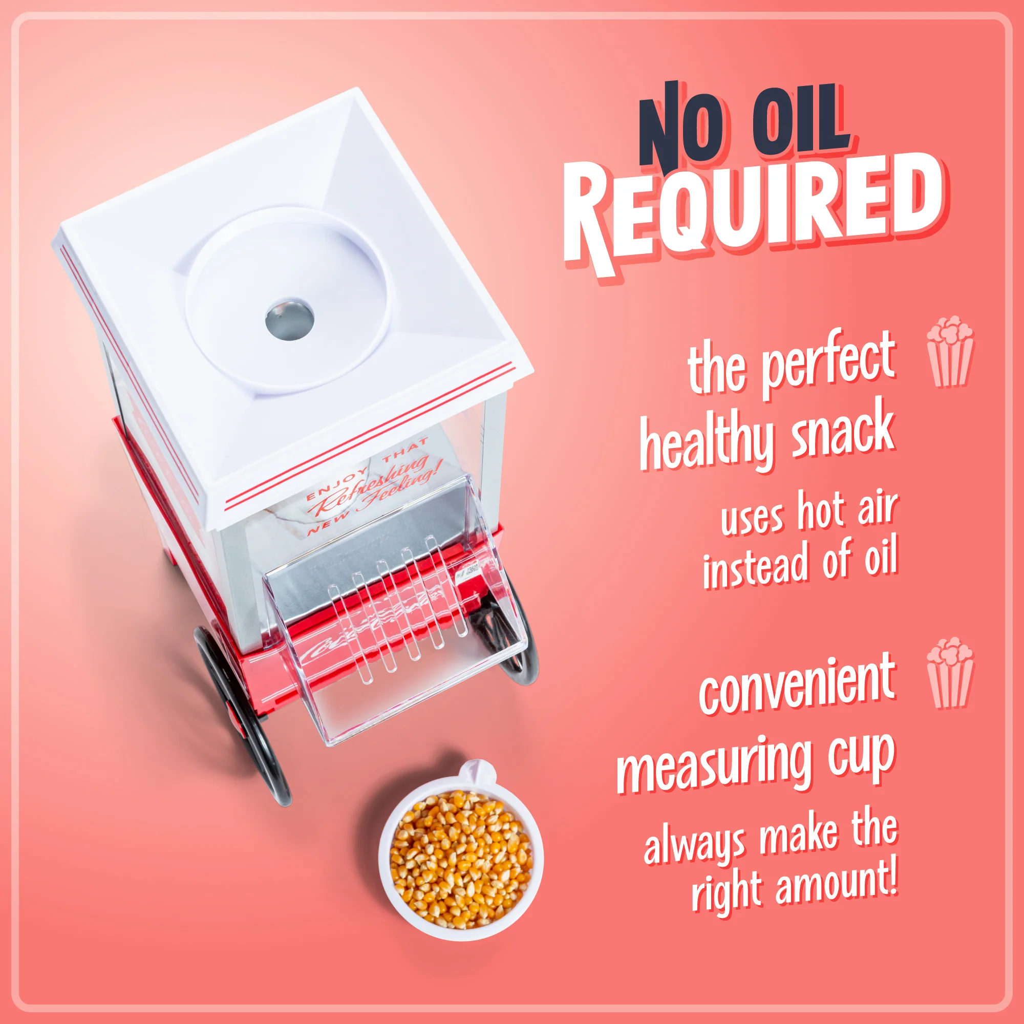 Coca-Cola® 12-Cup Hot Air Popcorn Maker - Inhomebuy