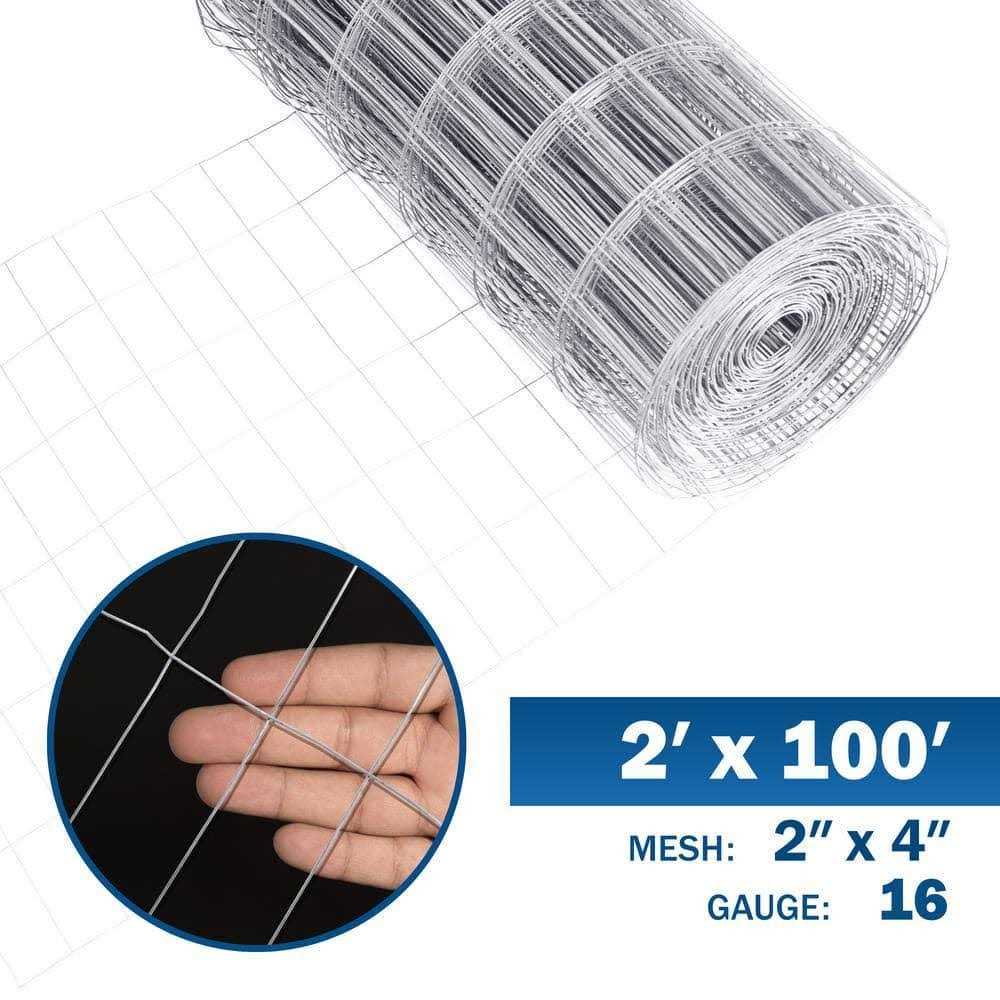Fencer Wire 2 ft. x 50 ft. 16-Gauge Galvanized Rabbit Fence - Inhomebuy