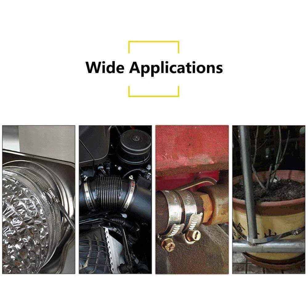 ZIPCCI Hose Clamp 25 Pack Stainless Steel Worm Gear Fuel line Hose clamps - Inhomebuy