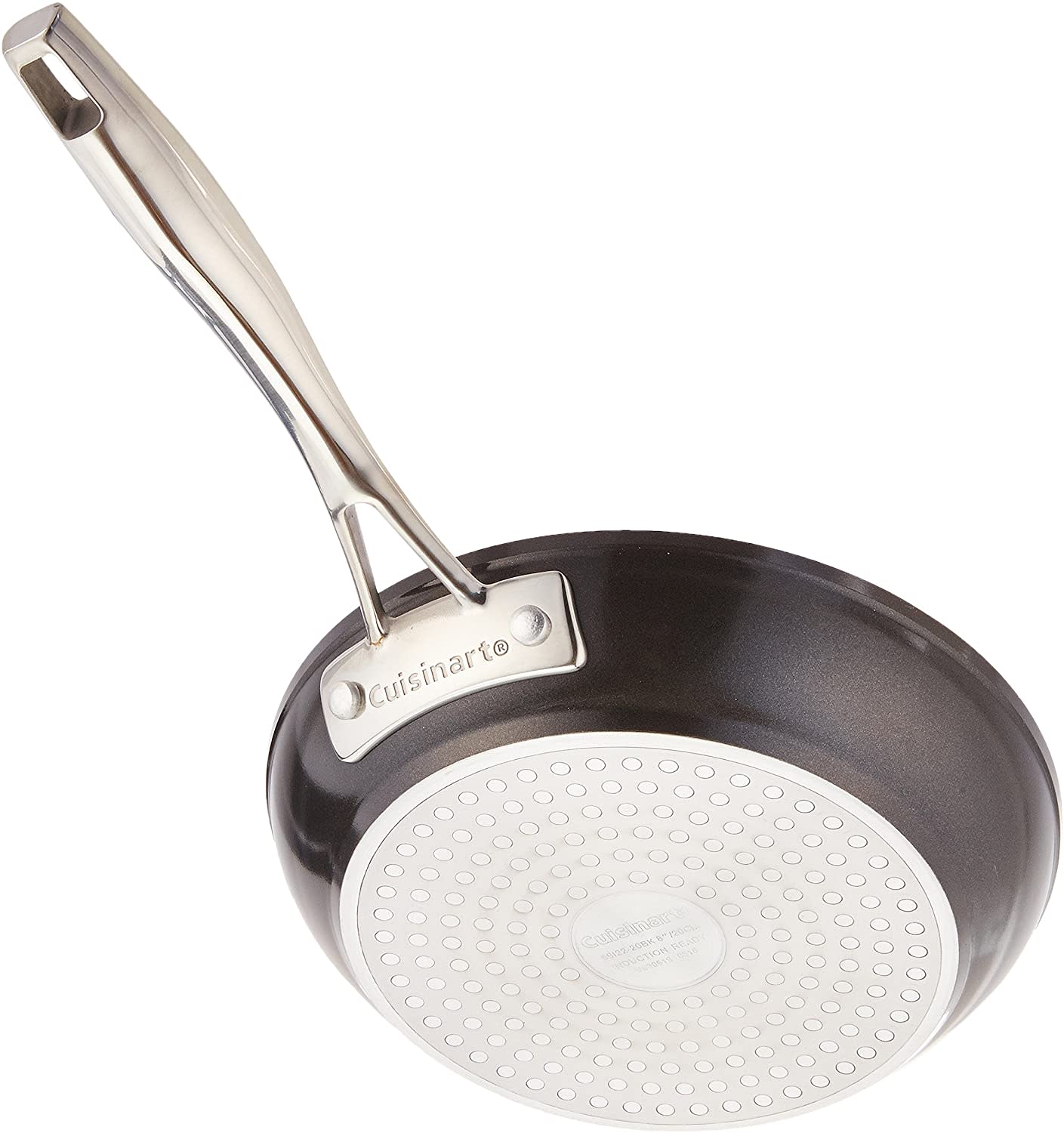 Cuisinart Elements Skillet: 20cm, induction compatible, white ceramic non-stick, black | 59I22-20BK - Inhomebuy