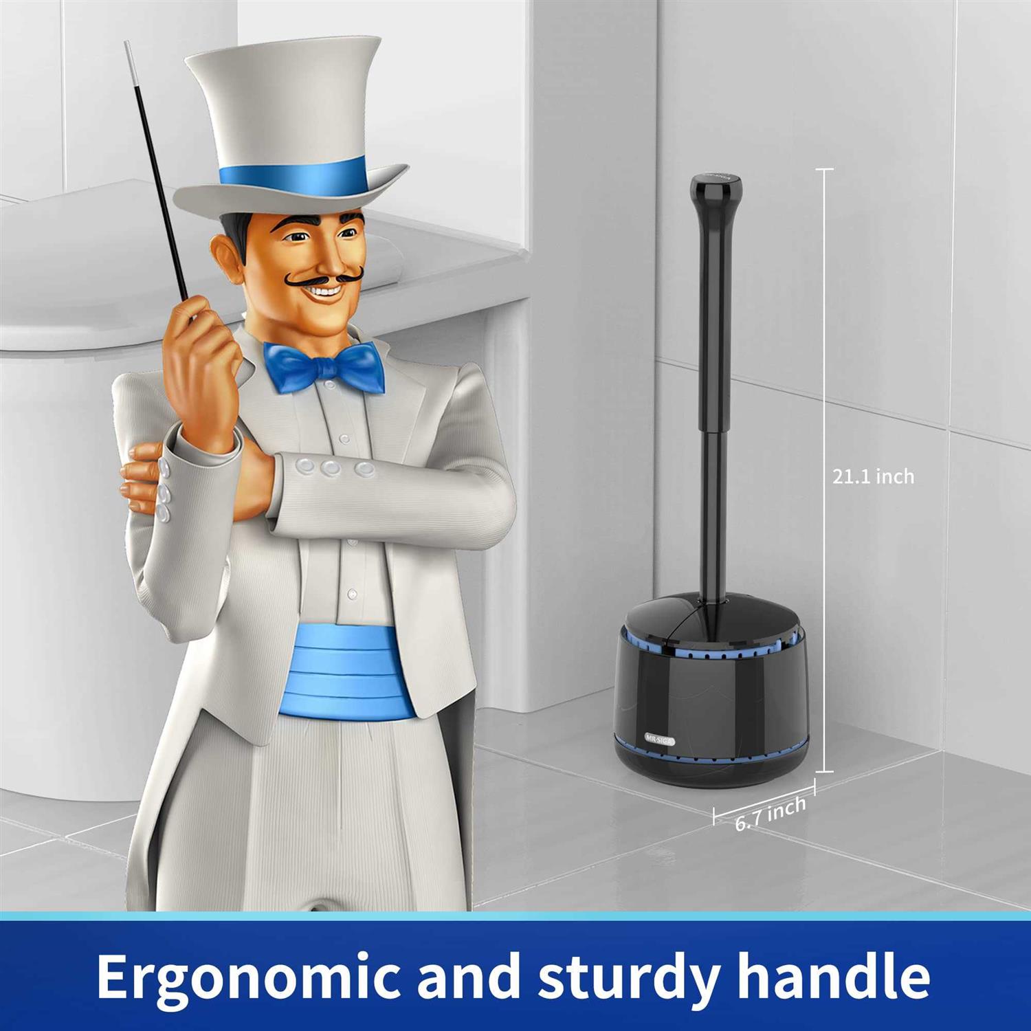 MR.SIGA Toilet Plunger and Bowl Brush Combo for Bathroom Cleaning - Inhomebuy