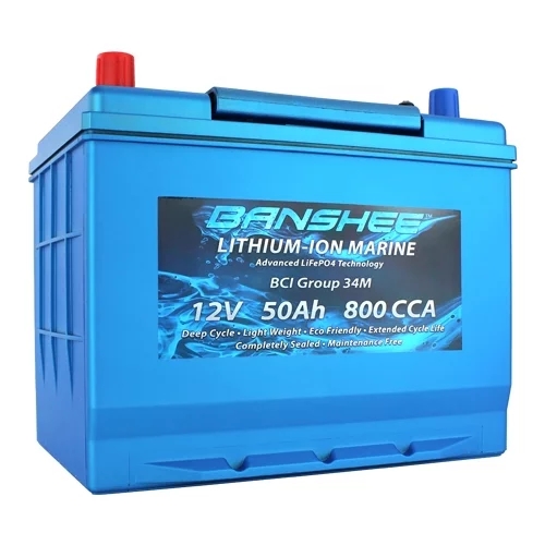 Lithium Deep Cycle Marine Battery Group 34 Replaces 34M, 8016-103, SC34DM - Inhomebuy