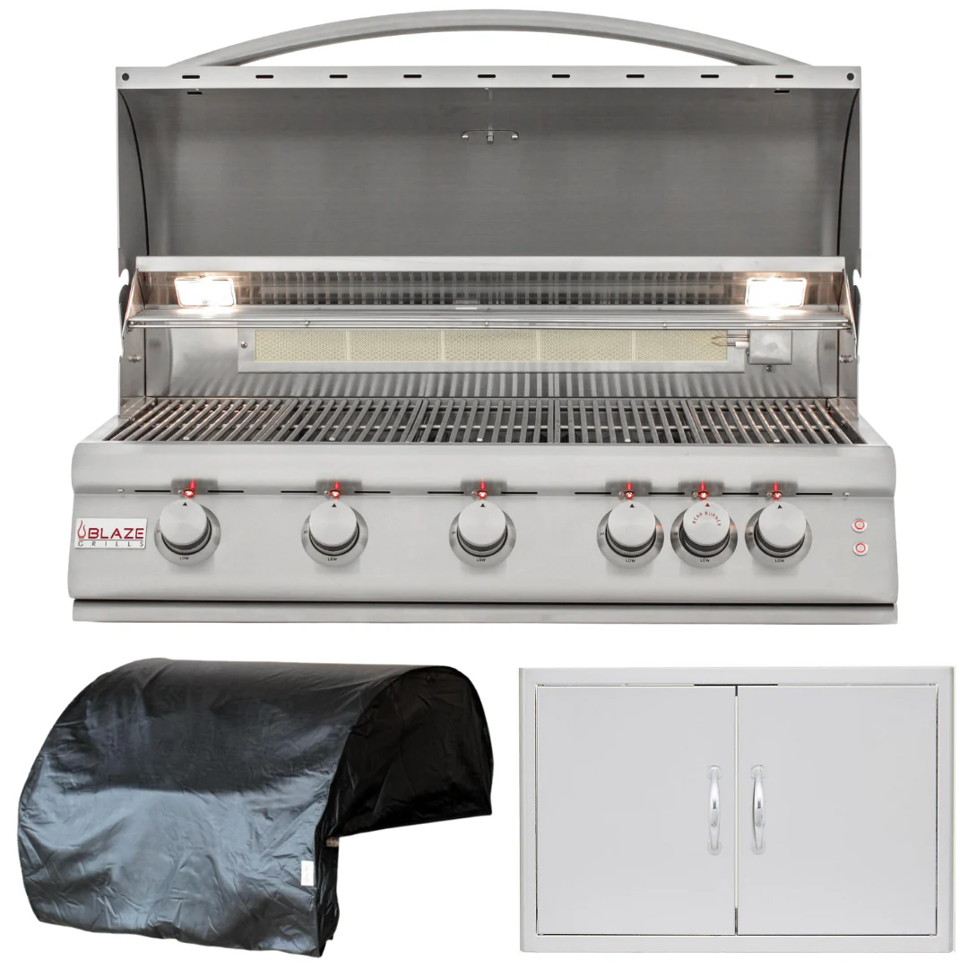 Blaze Professional 40 in. Propane Gas Grill 3 Piece Package, AP-BLZ-5LTE2-LP-2 - Inhomebuy