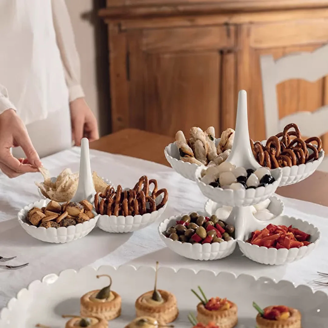 Set of 2 hors d’oeuvres dishes Tiffany Milk white - Inhomebuy