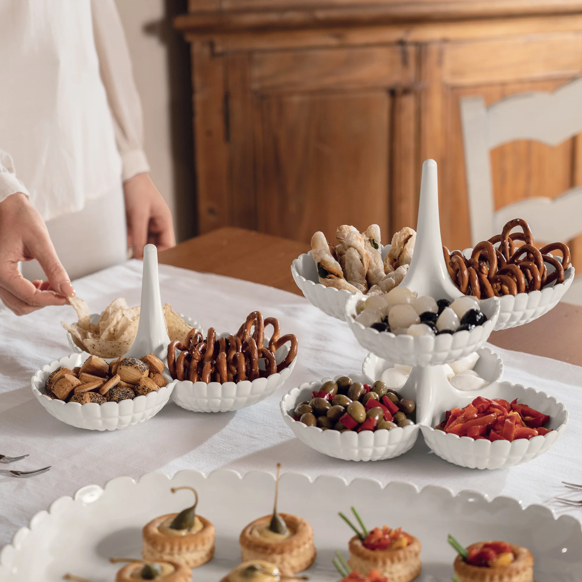 Hors d’oeuvres dish Tiffany Milk white - Inhomebuy