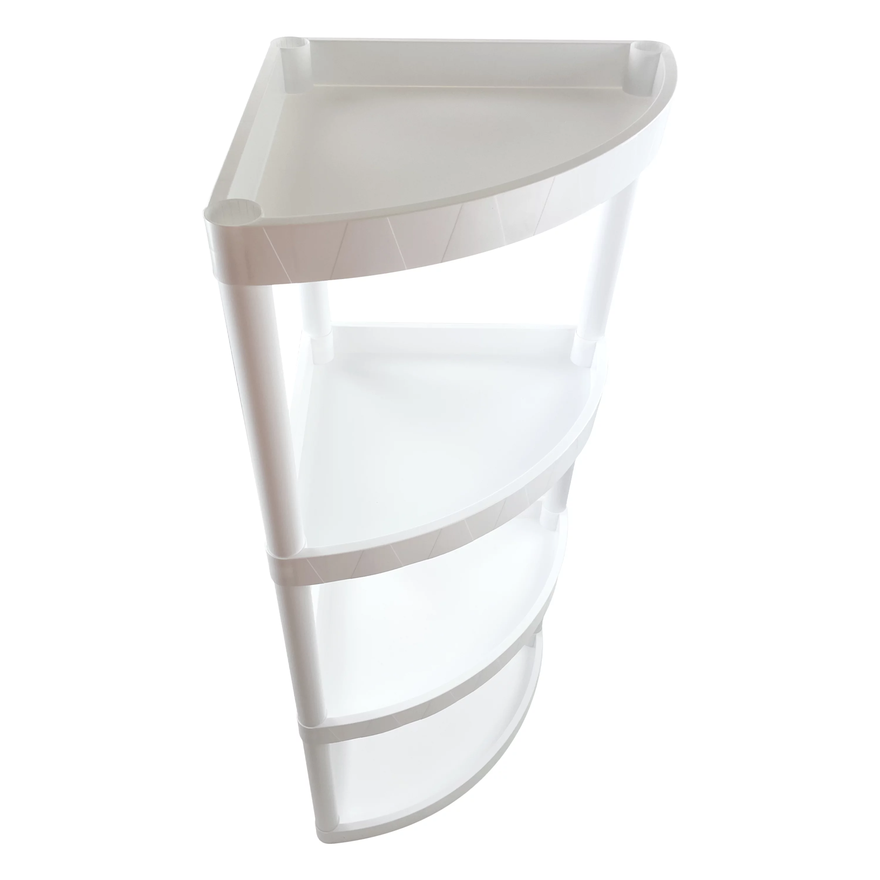 Hyper Tough 4 Tier Plastic Storage Corner Shelf, 20 lb per Shelf Capacity, White, Adult - Inhomebuy