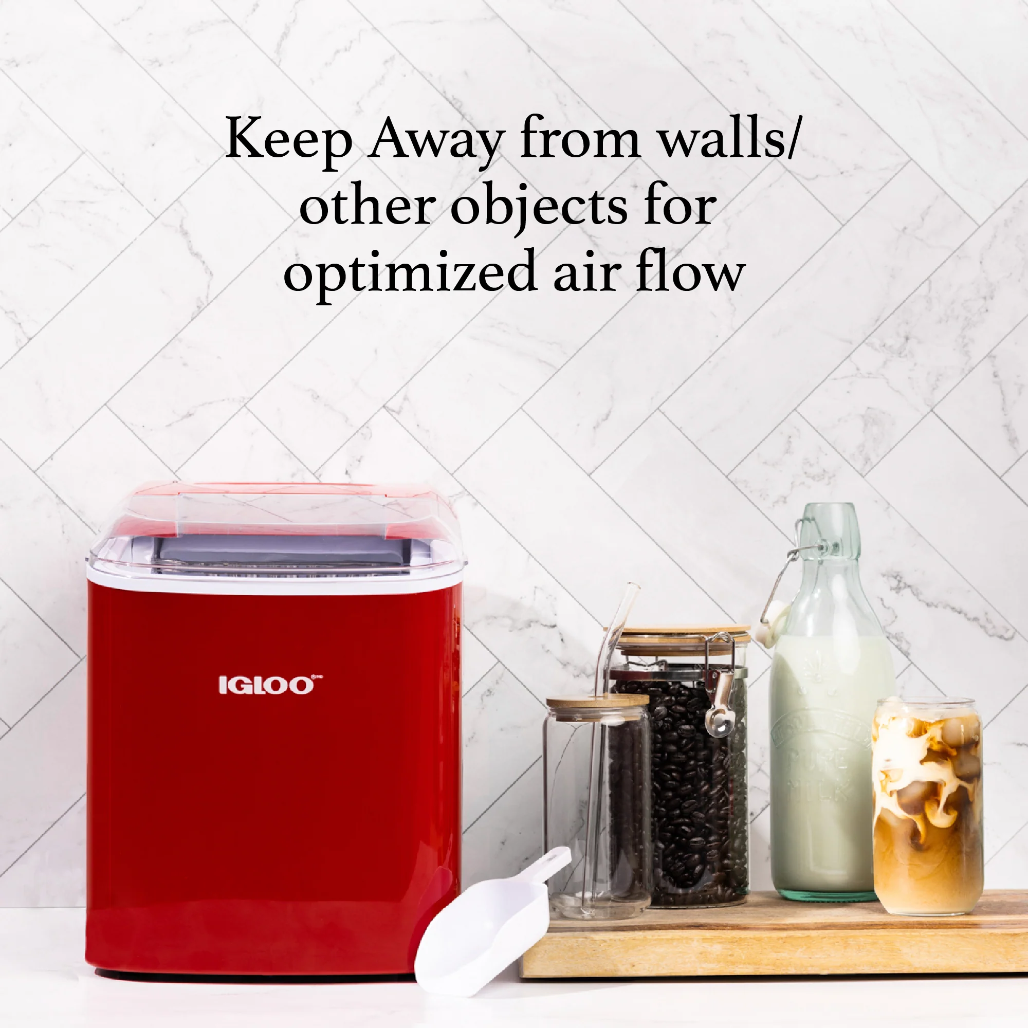 IGLOO® 26-Pound Automatic Portable Countertop Ice Maker Machine - Retro Red - Inhomebuy