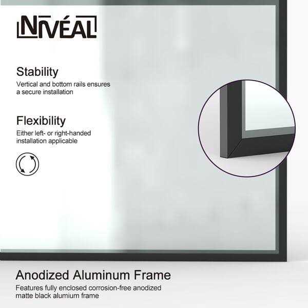 niveal Alvin 59 in. W x 56 in. H Sliding Framed Tub Door Finish - Inhomebuy