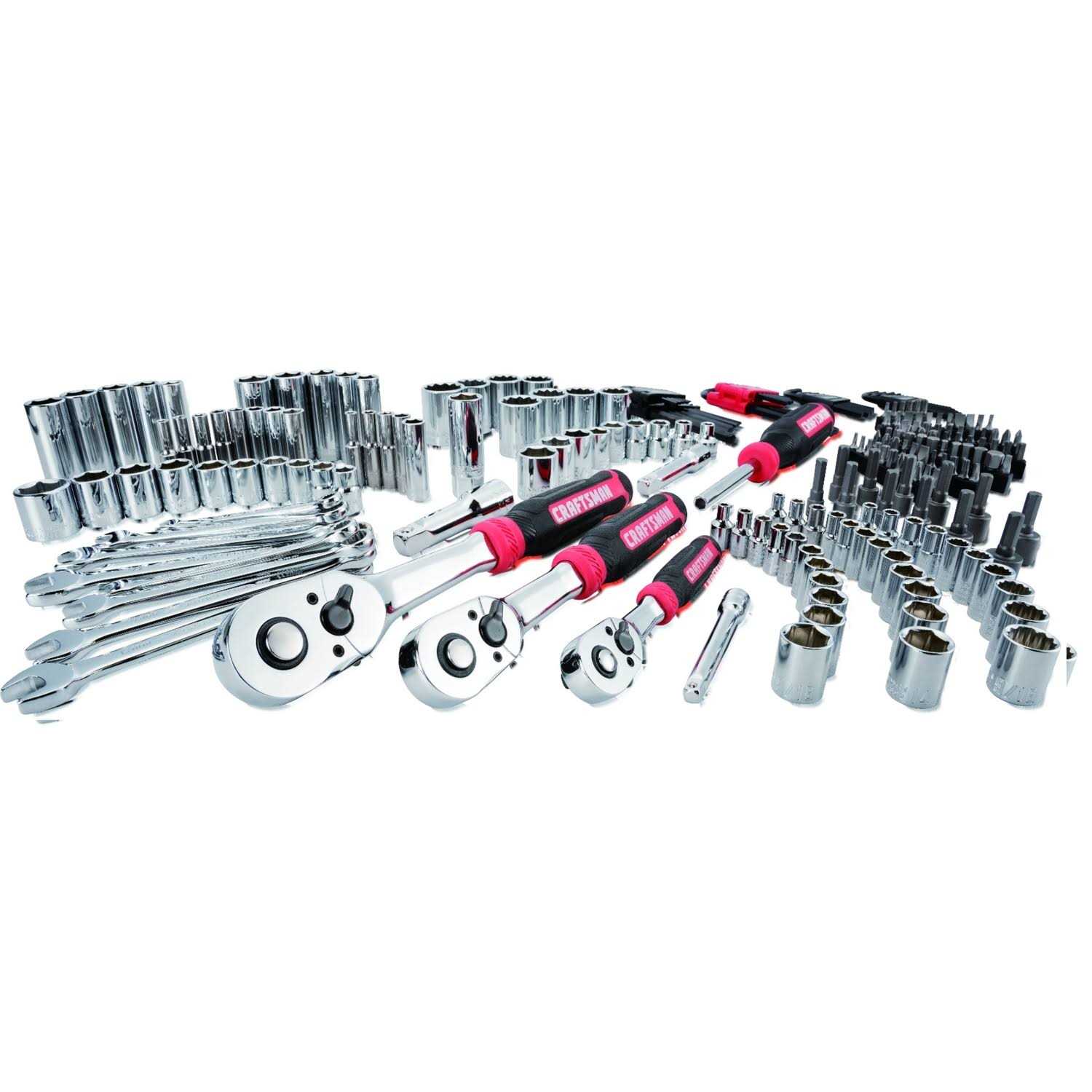 Craftsman 1/4 3/8 and 1/2 in. drive Metric and SAE 12 Point Mechanic’s Tool Set 268 pc - Inhomebuy
