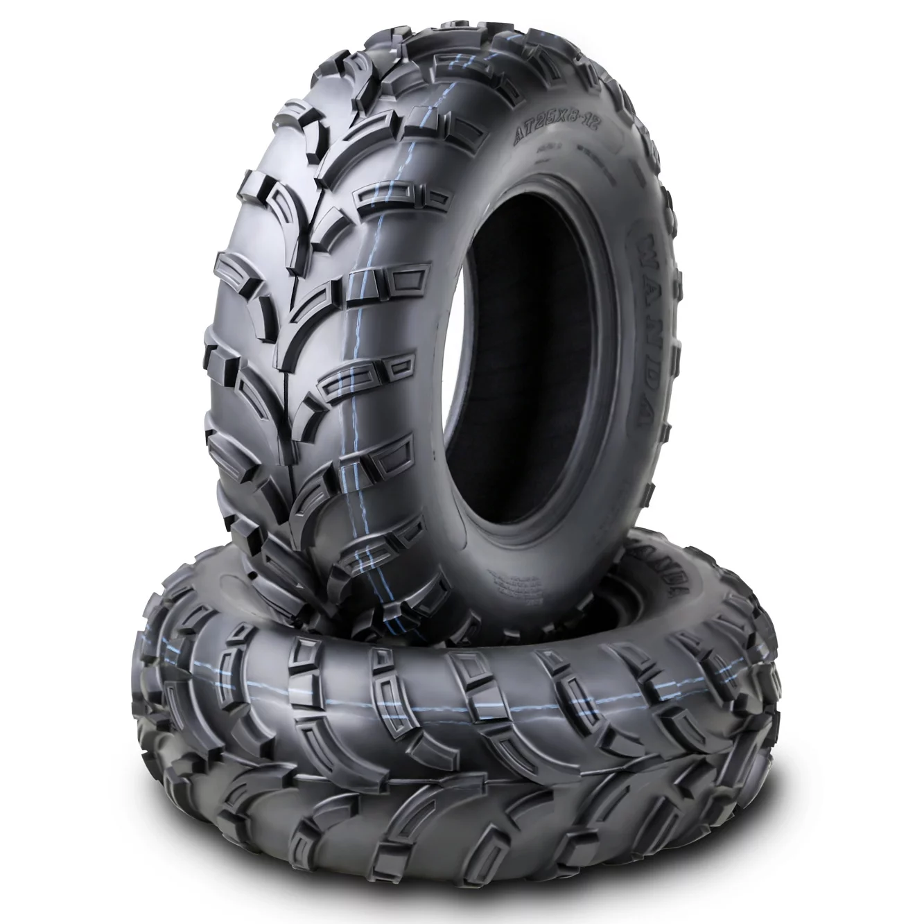 Wanda ATV/UTV Tires 25x8-12 25x8x12 /6PR P373 - 10243, Set 2 - Inhomebuy