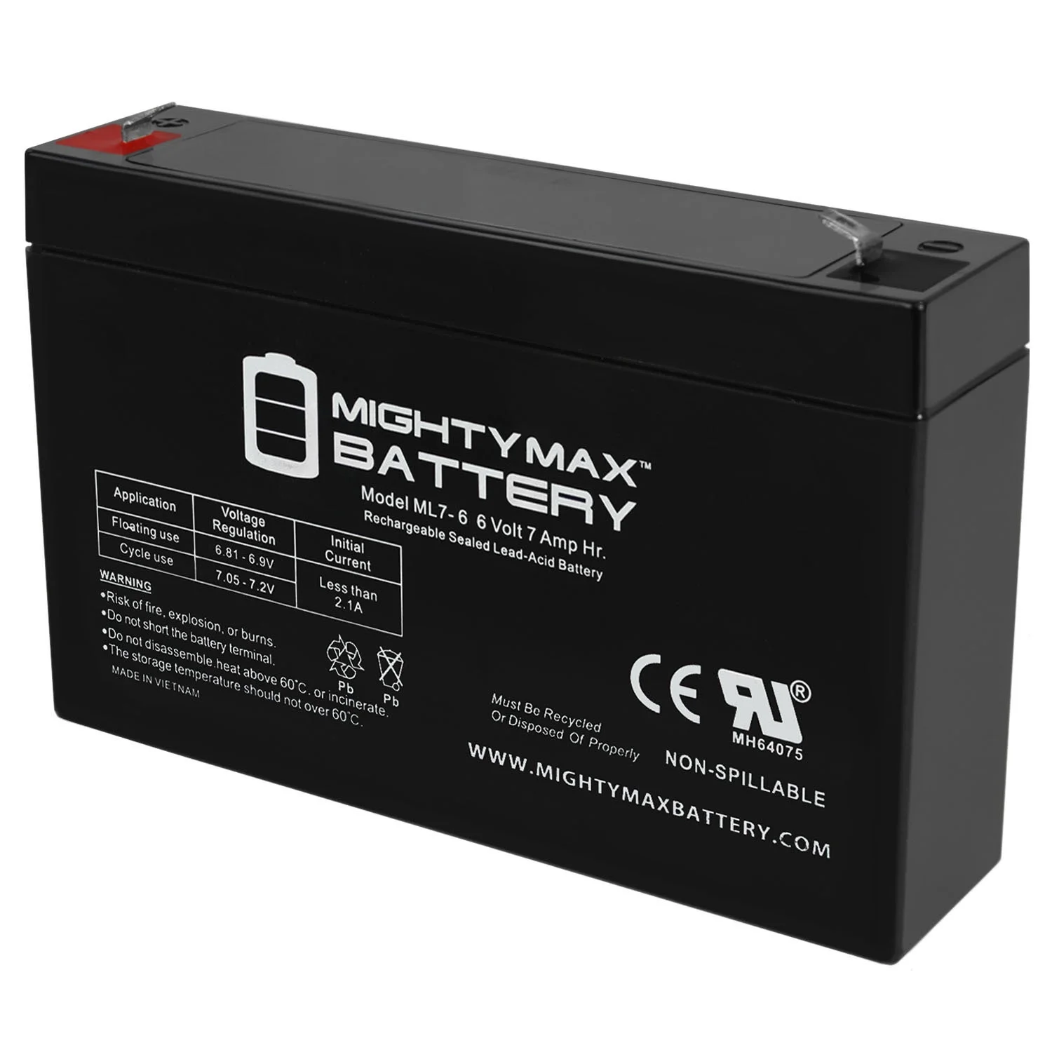 6V 7Ah SLA Replacement Battery compatible with Interstate ABSL0925 - Inhomebuy