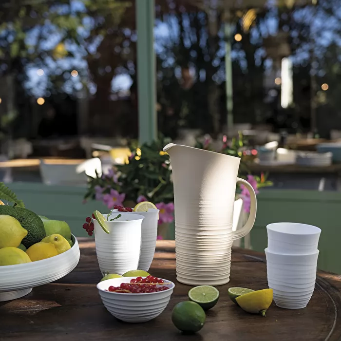 Pitcher With Lid 'Tierra' White Milk - Inhomebuy