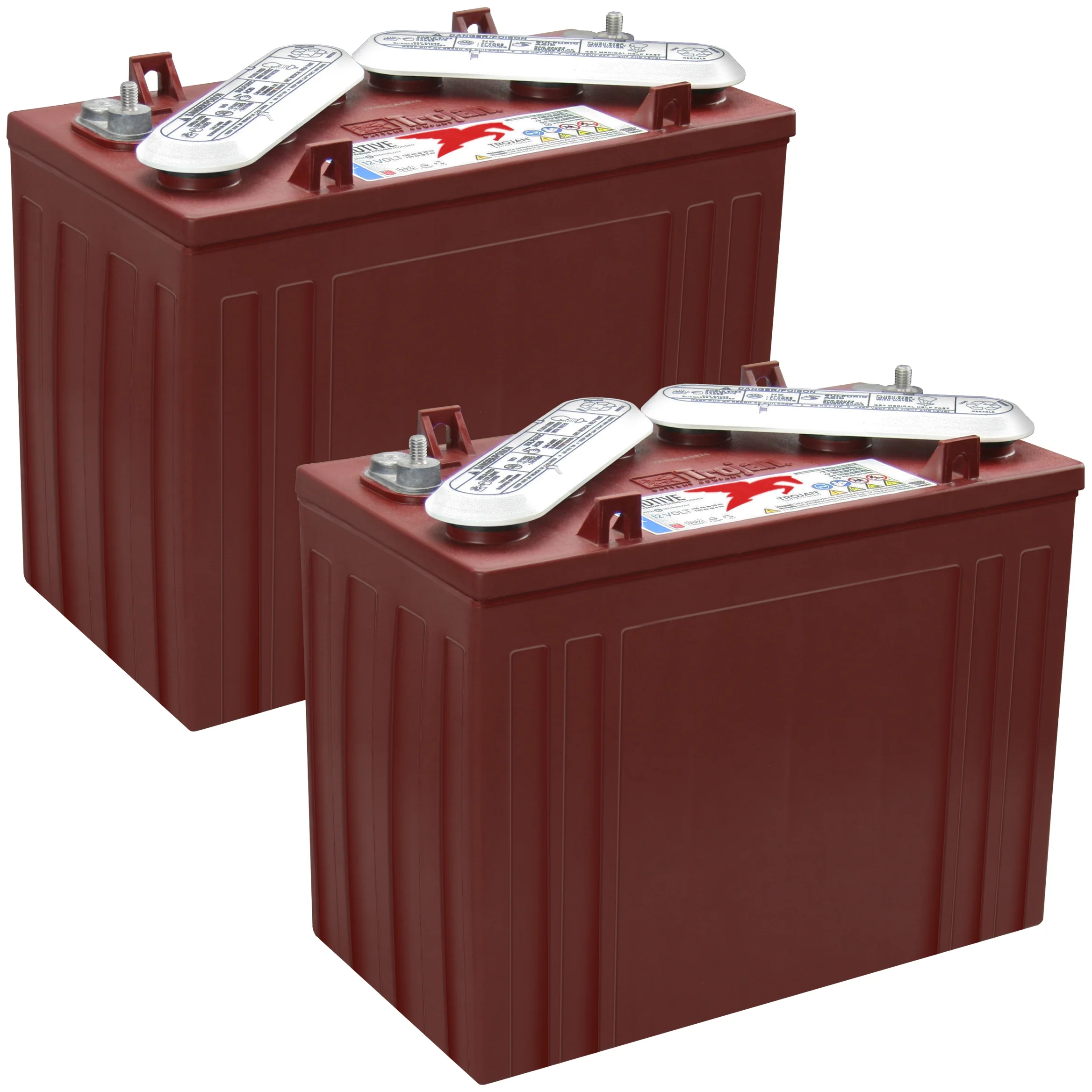 Trojan T-1275 12V 150Ah Flooded Lead Acid GC12 Deep Cycle Battery x2 - Inhomebuy