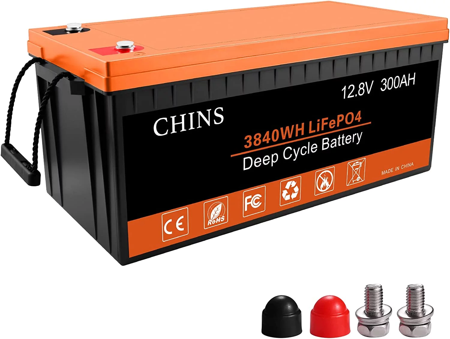 CHINS LiFePO4 Lithium Iron Battery 12V 100Ah for Boat Fishing - Inhomebuy