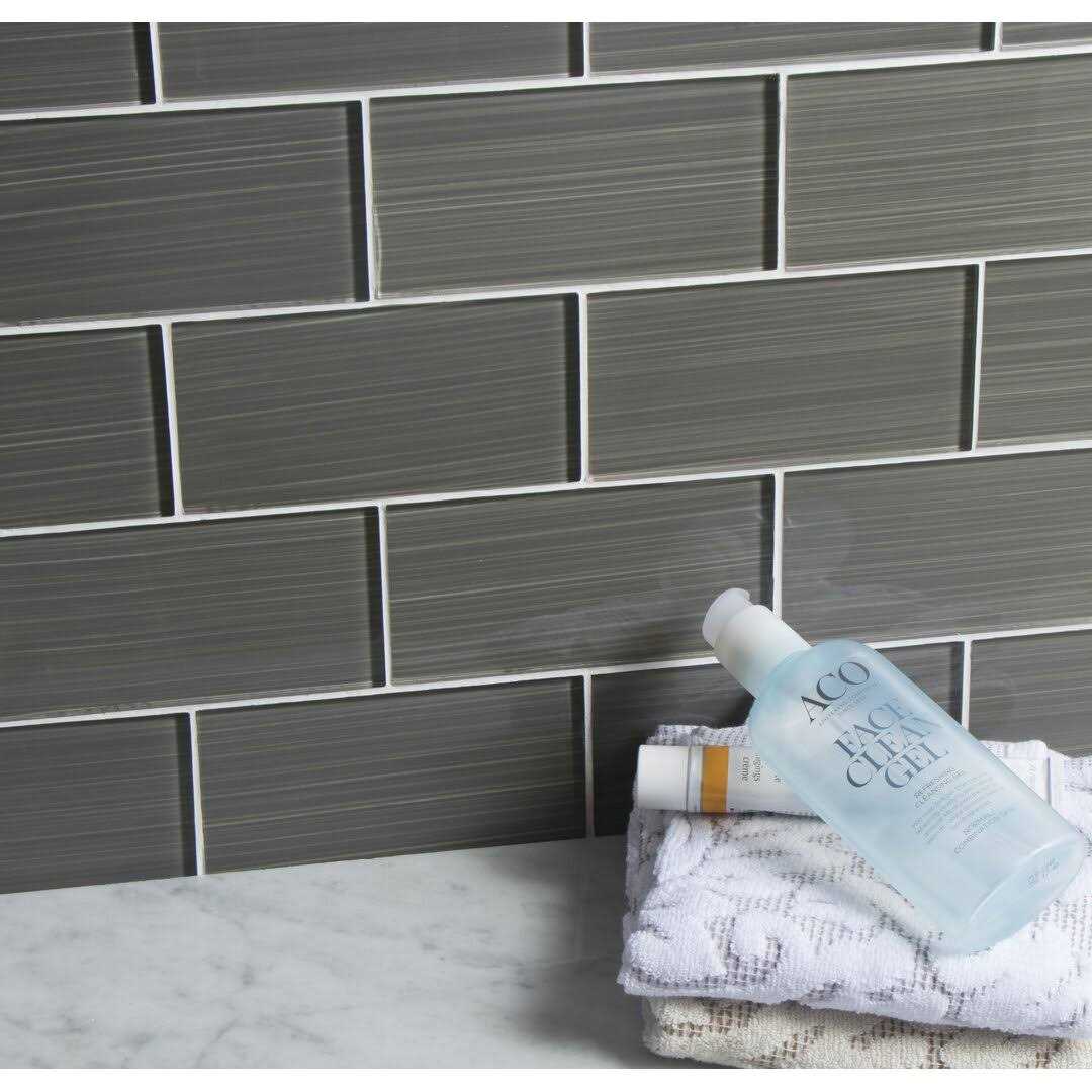 WS Tiles Hand Painted 3 in. x 6 in. Glass Subway 12 in. x 12 in. Mesh-Backed Wall Tile WST - Inhomebuy