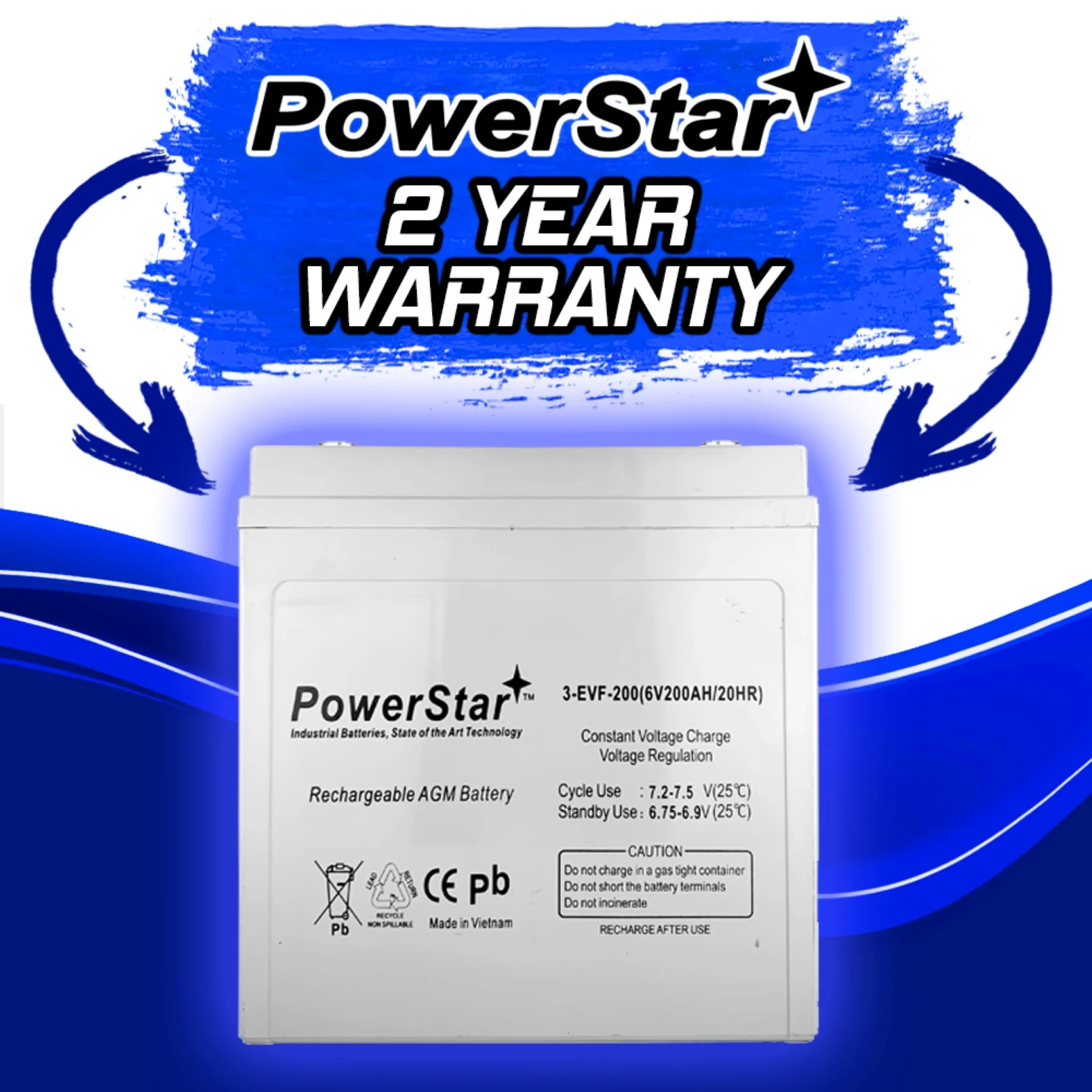 PowerStar Replacement for T-105 6 Volt Golf Cart Battery RV Marine Solar Deep Cycle X4 - Inhomebuy