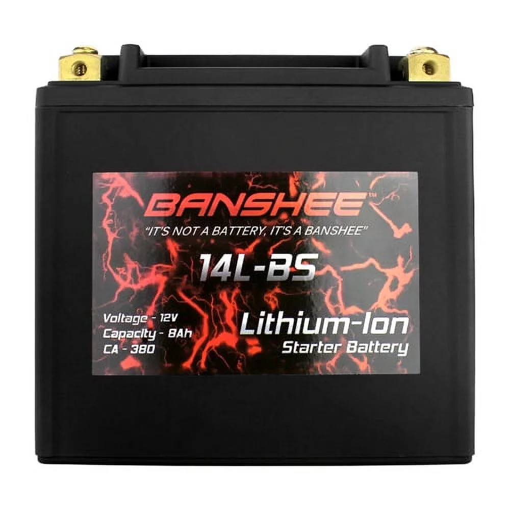 Banshee Lithium LiFePO4 Battery Replaces Yuasa YTX14L-BS Lightweight Motorsport Motorcycle - Inhomebuy