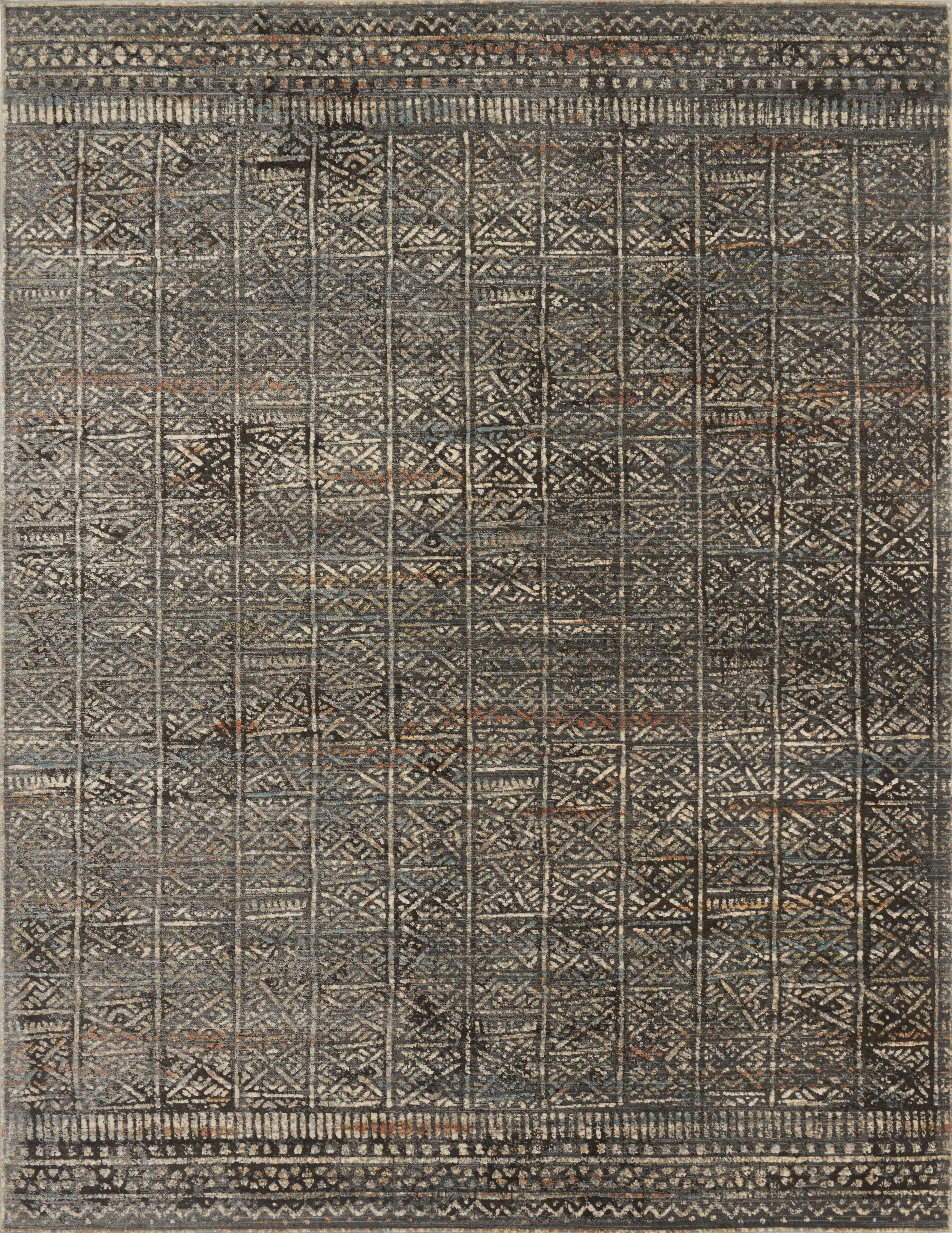 Loloi Rugs Javari Collection Rug in Charcoal, Silver - 6'7