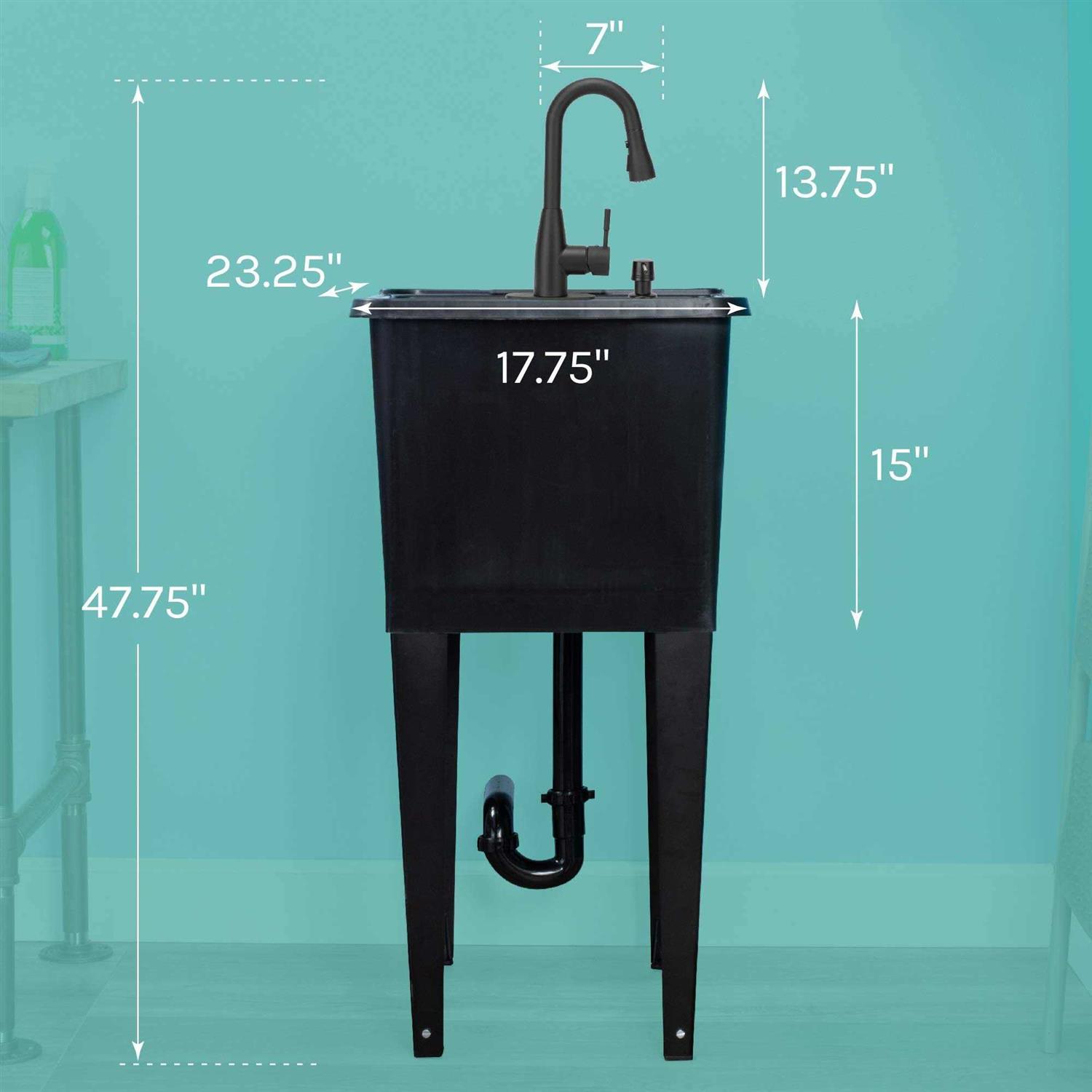 Space Saver Utility Sink by JS Jackson Supplies Freestanding Tehila Space Saving Laundry Tub - Inhomebuy