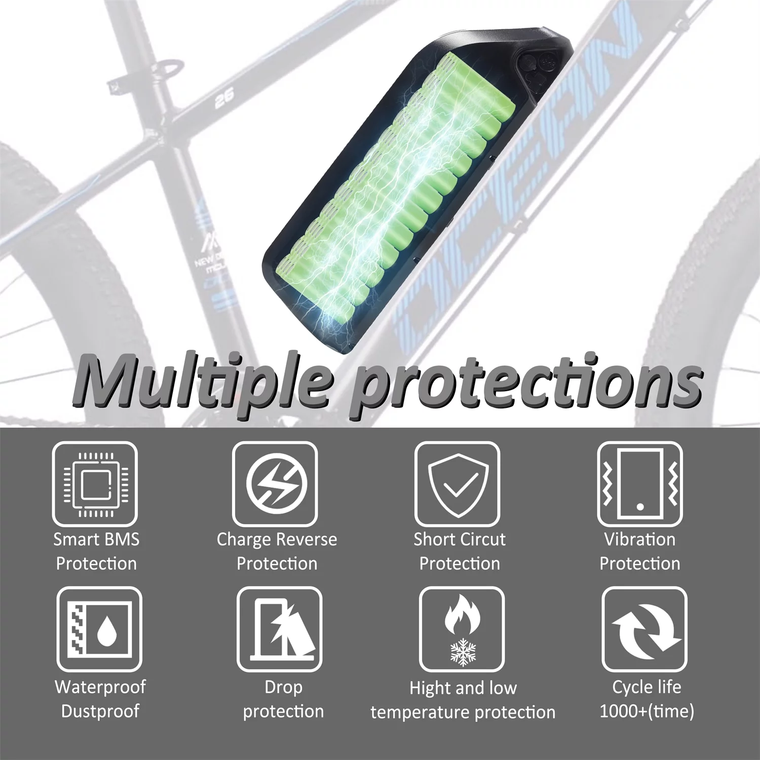 48V 20AH Ebike Battery with Charger 48V Lithium Battery Tricycle Battery for 750W-1500W Adult Electric Bike - Inhomebuy