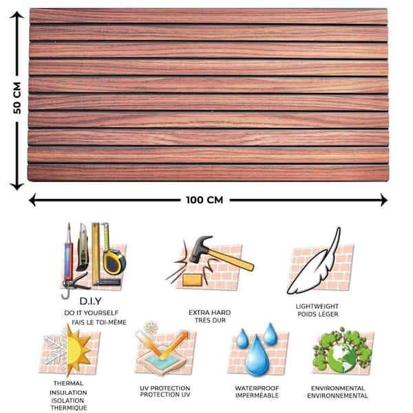 Dundee Deco 3D Wall Panels Brick Effect Cladding Brown Grey Stone Look Wall Paneling - Inhomebuy