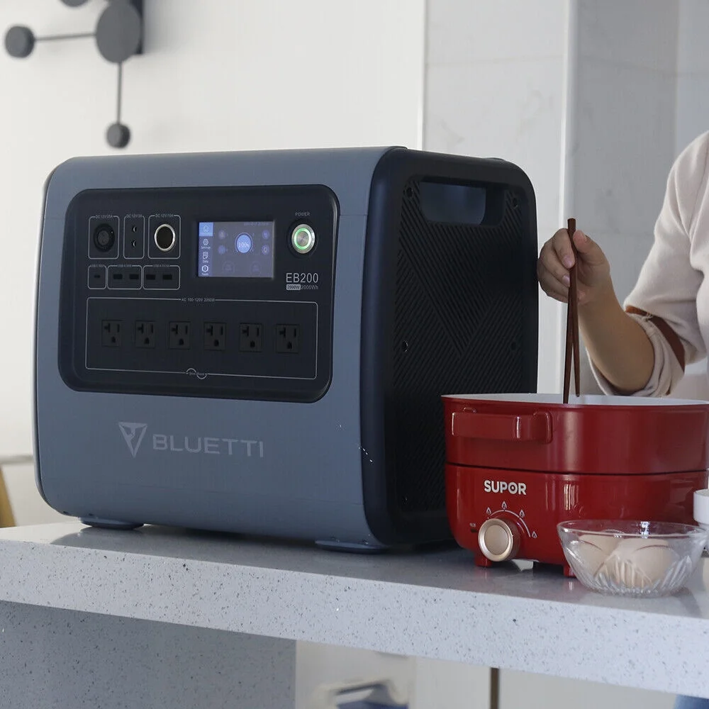 [Clearance] BLUETTI EB200 2000W Power Station Solar Generator For Hunting Camping Off-Grid - Inhomebuy