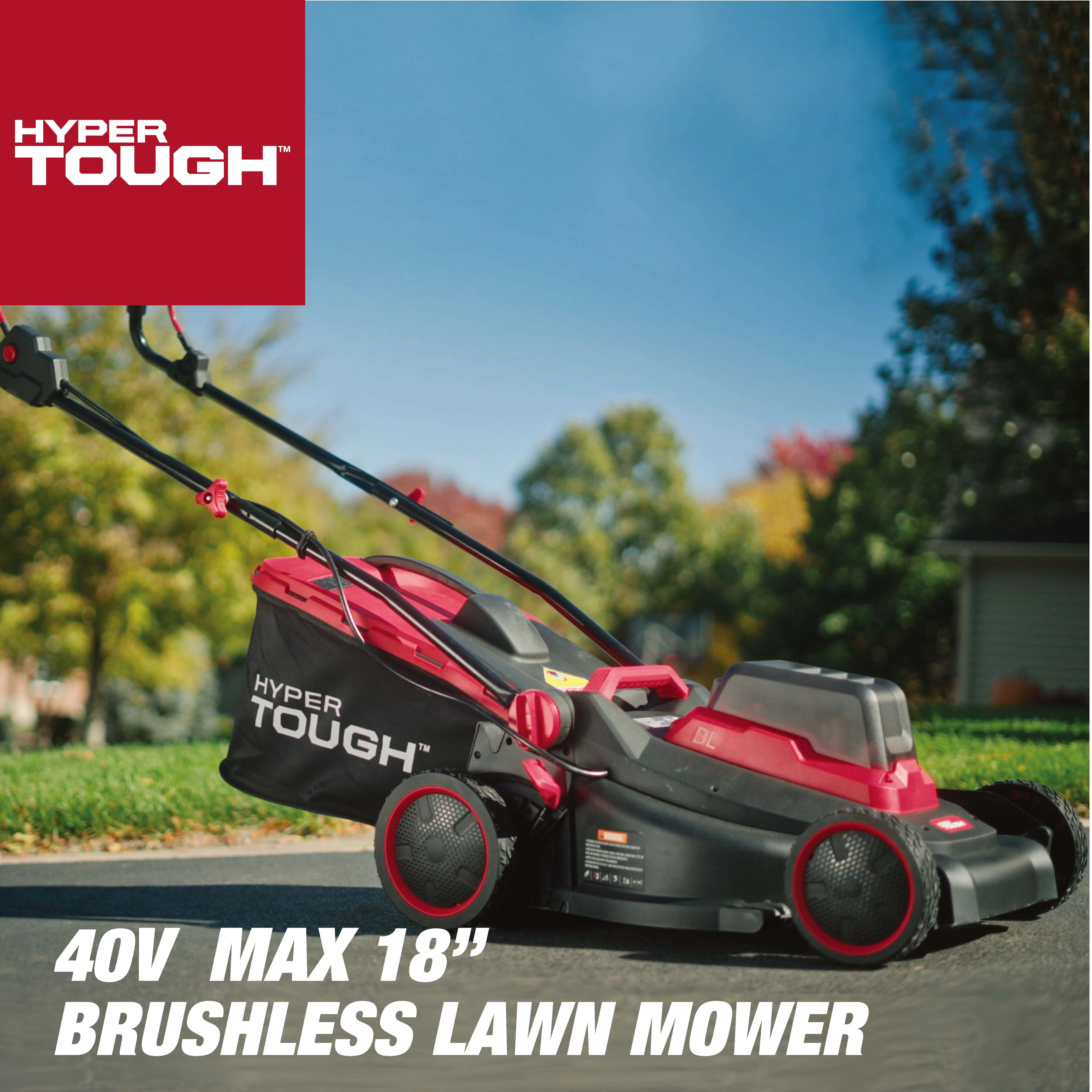 Hyper Tough 40V 18-inch Battery Powered Brushless Push Mower Kit, HT13-401-003-01 - Inhomebuy