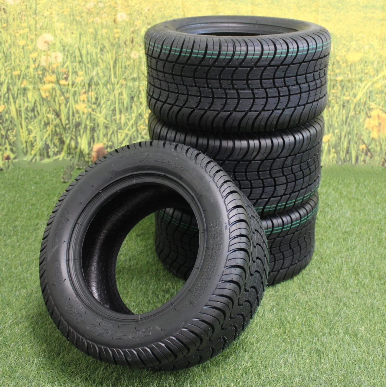 Antego Tire and Wheel 205/50-10 4 Ply (Set of 4) Golf Cart Tires DOT Rated ATW-016 - Inhomebuy