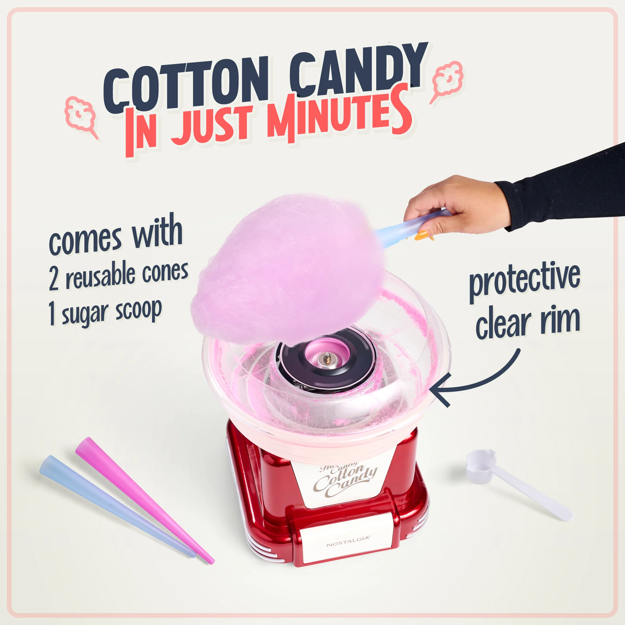 Retro Hard & Sugar-Free Candy Original Cotton Candy Maker - Inhomebuy