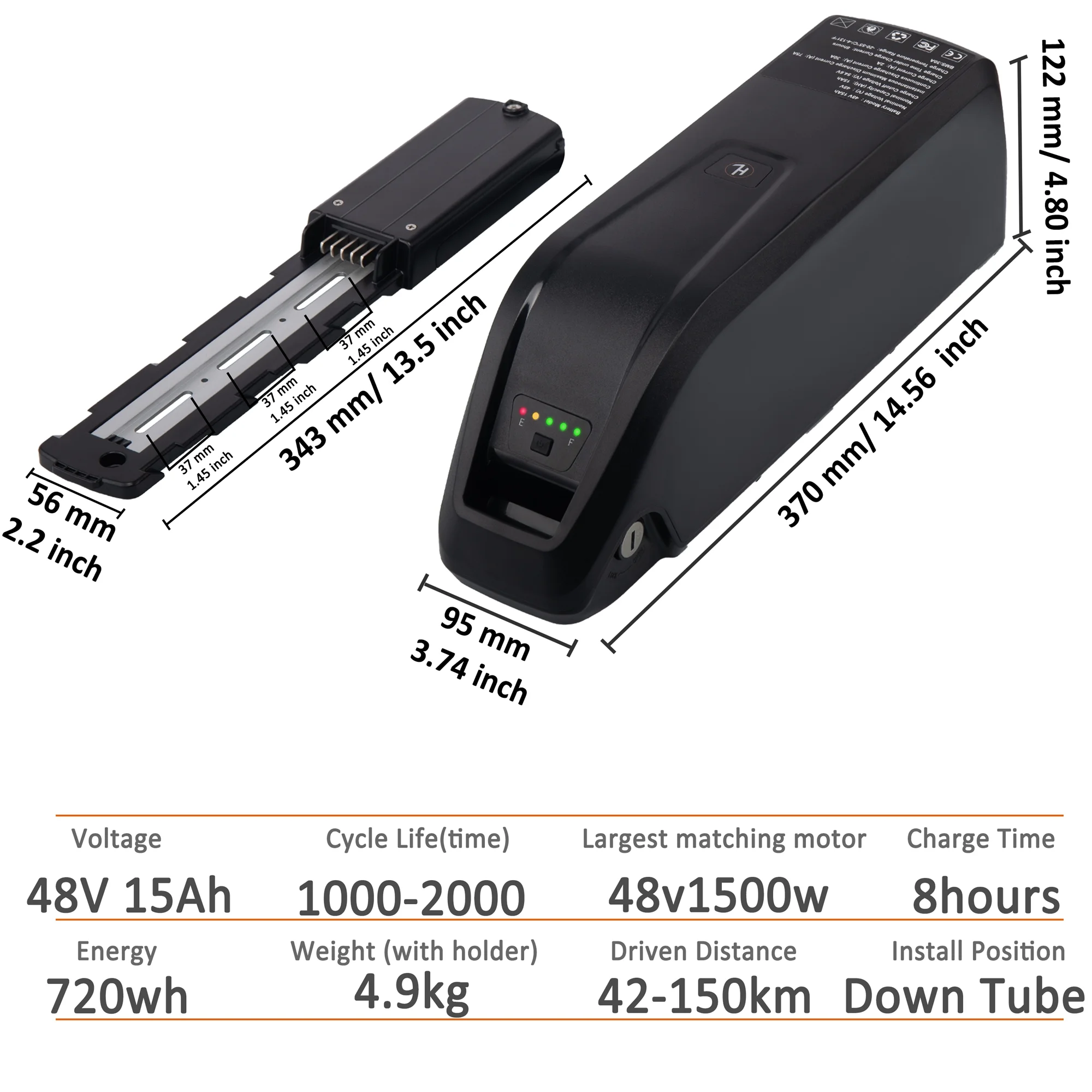 48V 20AH Ebike Battery with Charger 48V Lithium Battery Tricycle Battery for 750W-1500W Adult Electric Bike - Inhomebuy