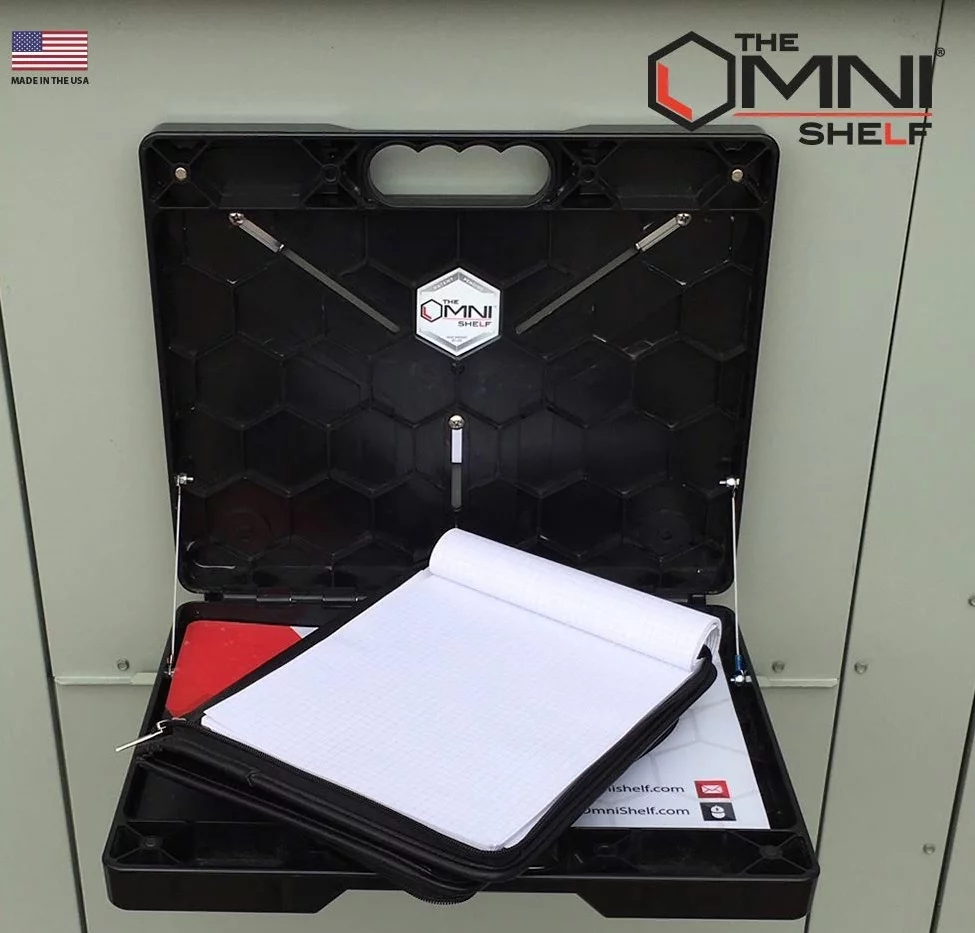 The Omni Shelf - Magnets and Suction Cups - Magnetic Toolbox Utility Shelf - 40 lb. Capacity- Hands Free Portable Workstation - Ideal for Numerous Occupations - Inhomebuy