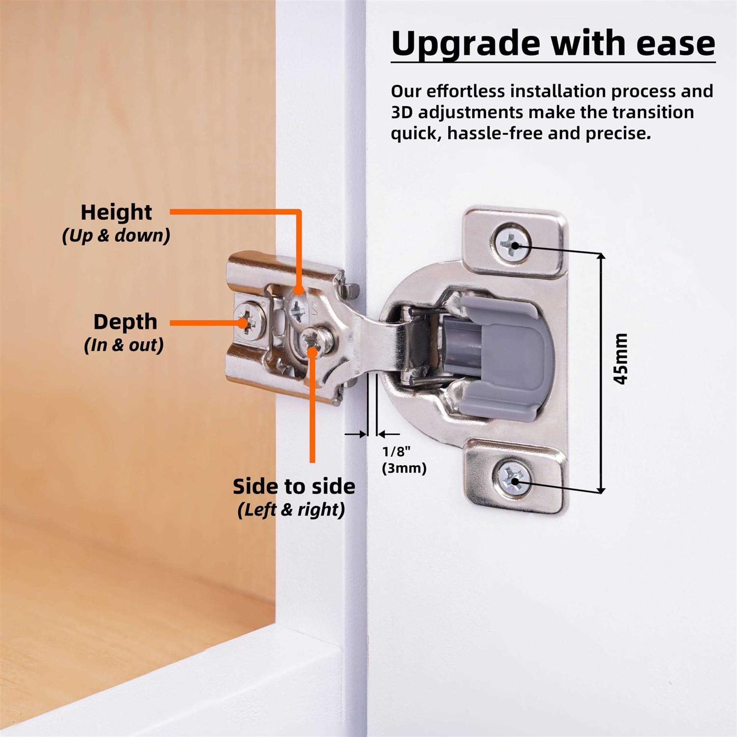 DecoBasics Overlay Soft Close Cabinet Hinges for Kitchen Cabinets -Satin Nickel Self Closing Kitchen - Inhomebuy