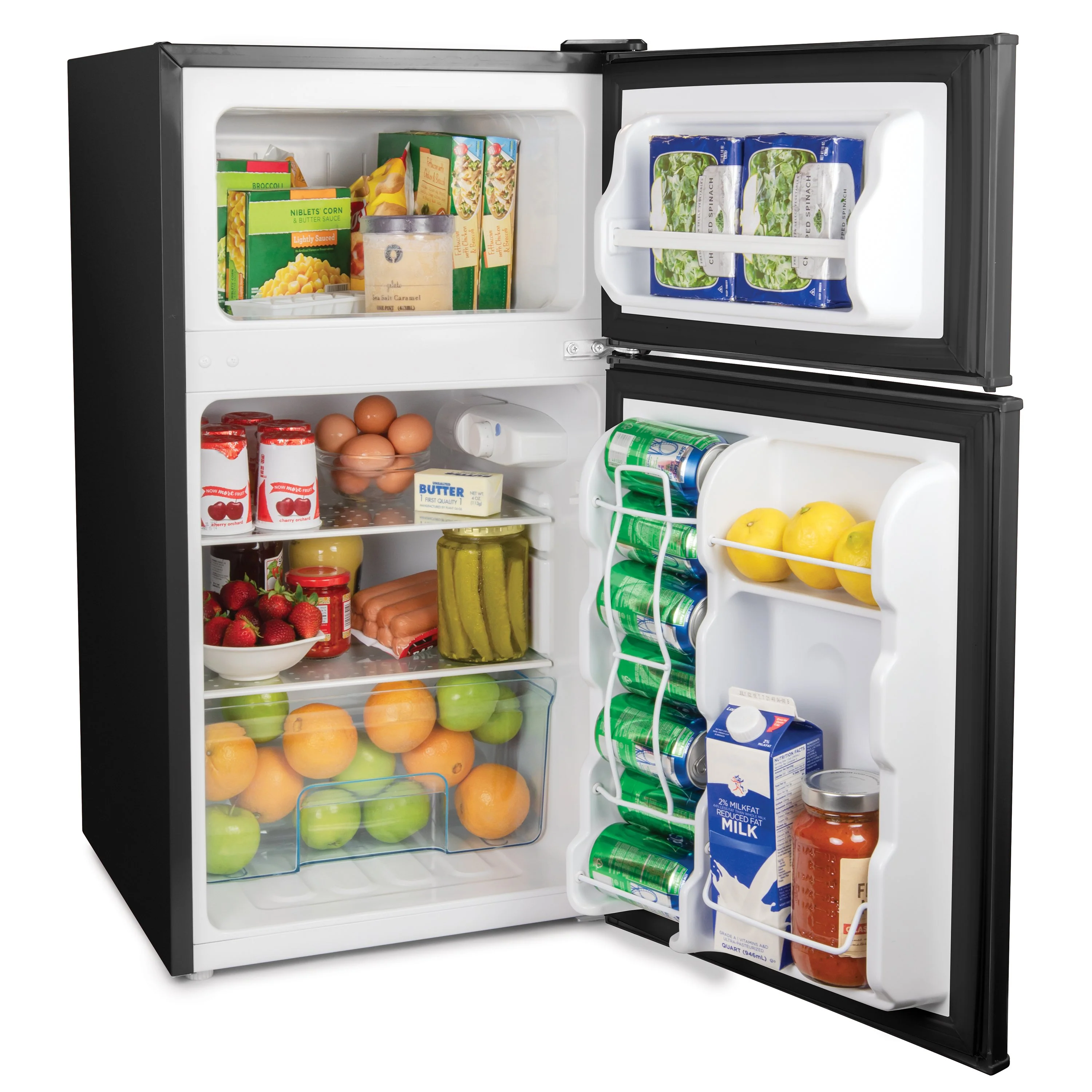 Igloo® 3.2 Cu. Ft. Double Door Refrigerator With Freezer, Black - Inhomebuy