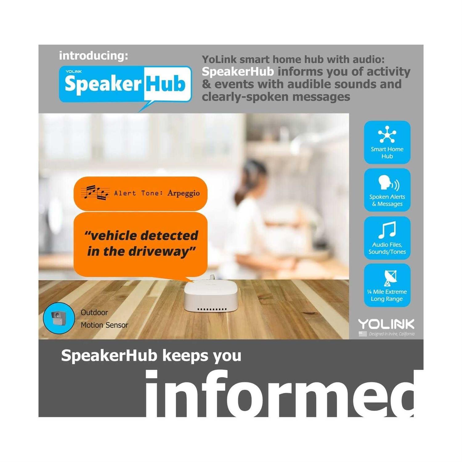 YoLink SpeakerHub and Outdoor Motion Starter Kit - Inhomebuy