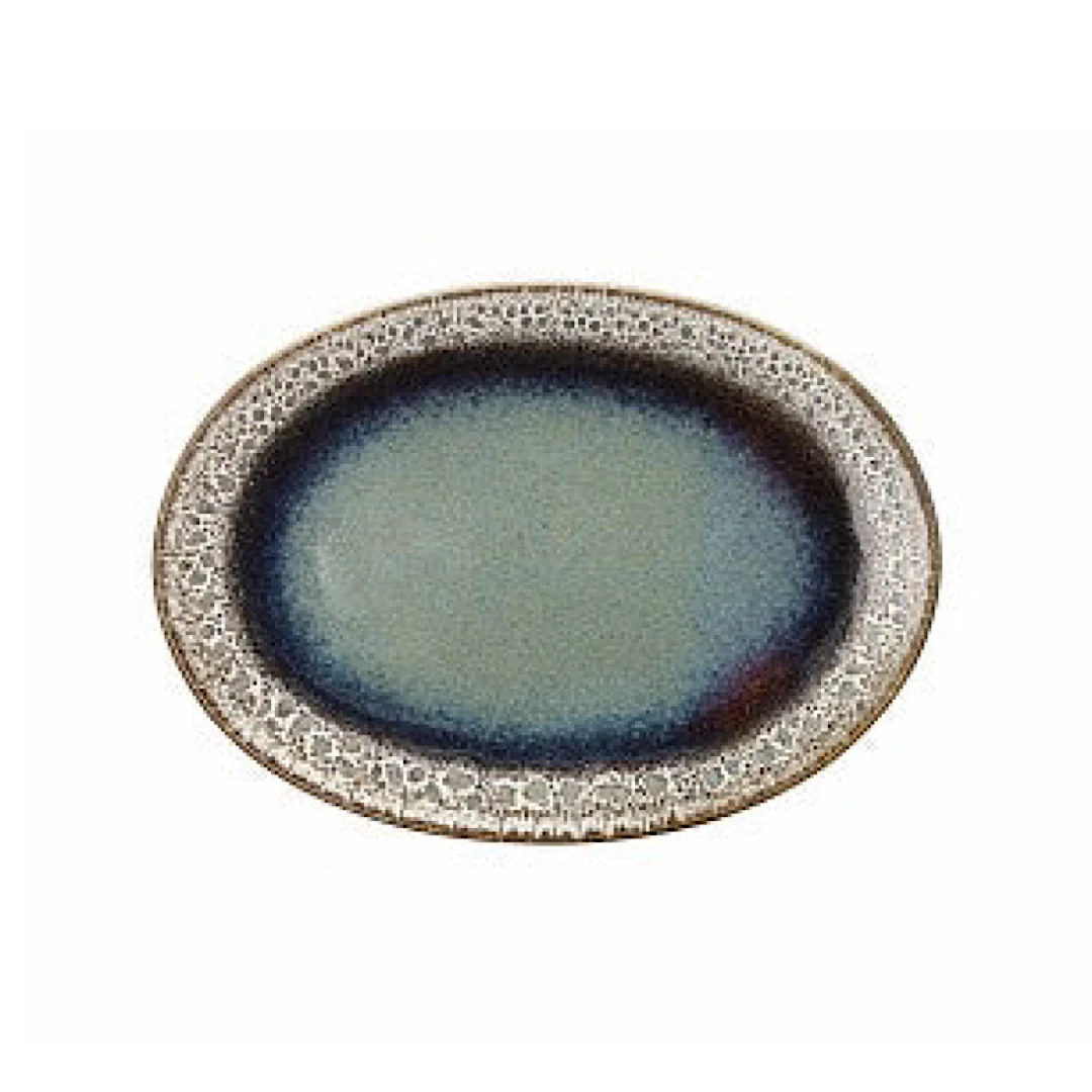 Bloom Oval Plate 30cm Blue - Inhomebuy
